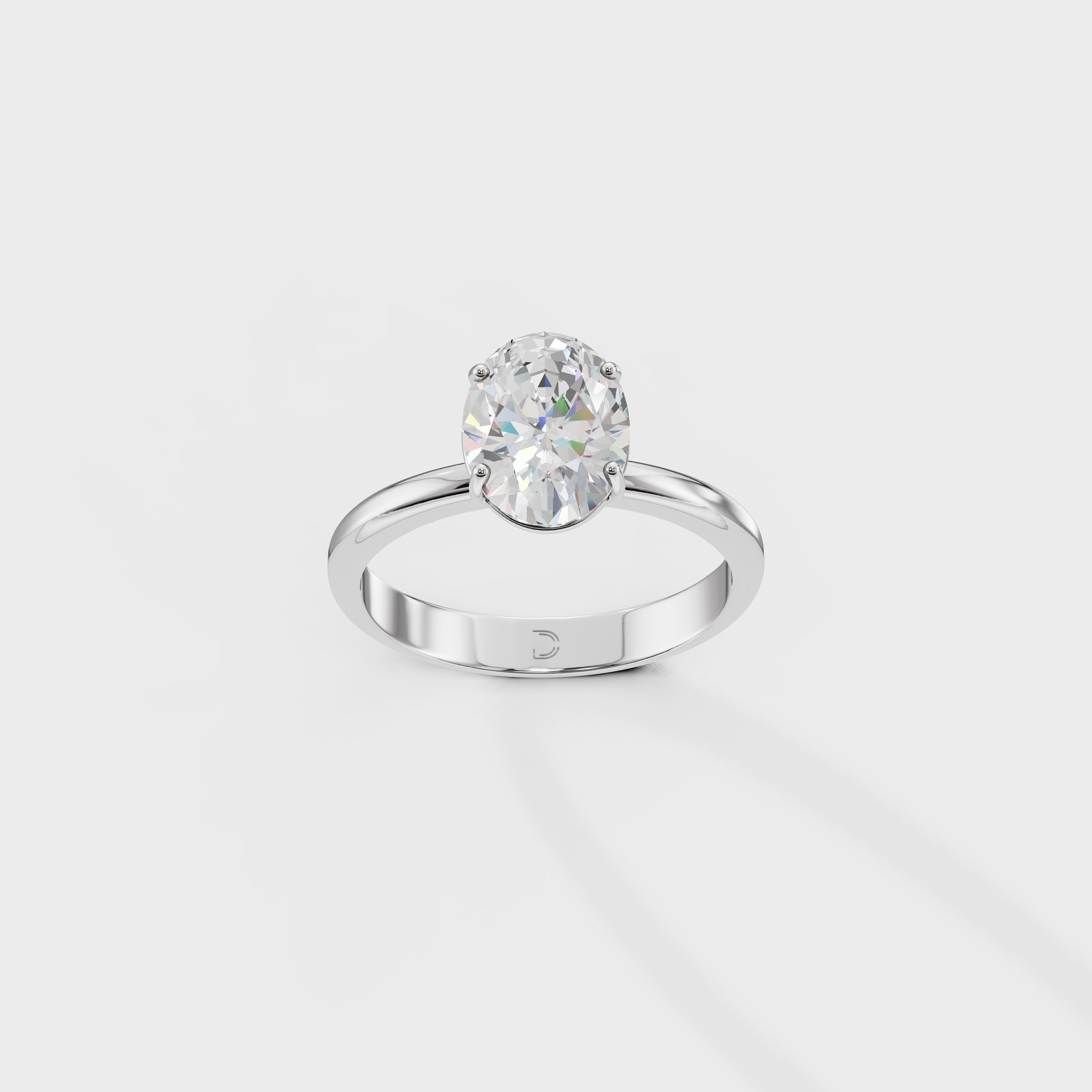 Brilliant Oval Diamond Solitaire Ring