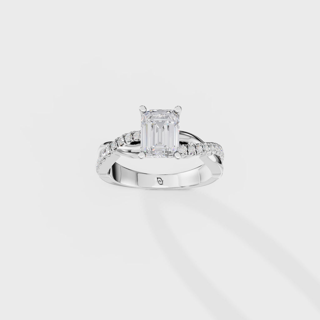 1.50ct Emerald Cut Eternity Twist Ring