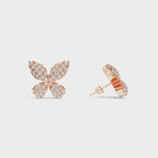 Diamond Pave Butterfly Stud Earrings