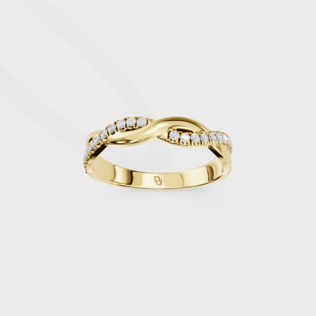 Glimmering Diamond Twist Ring