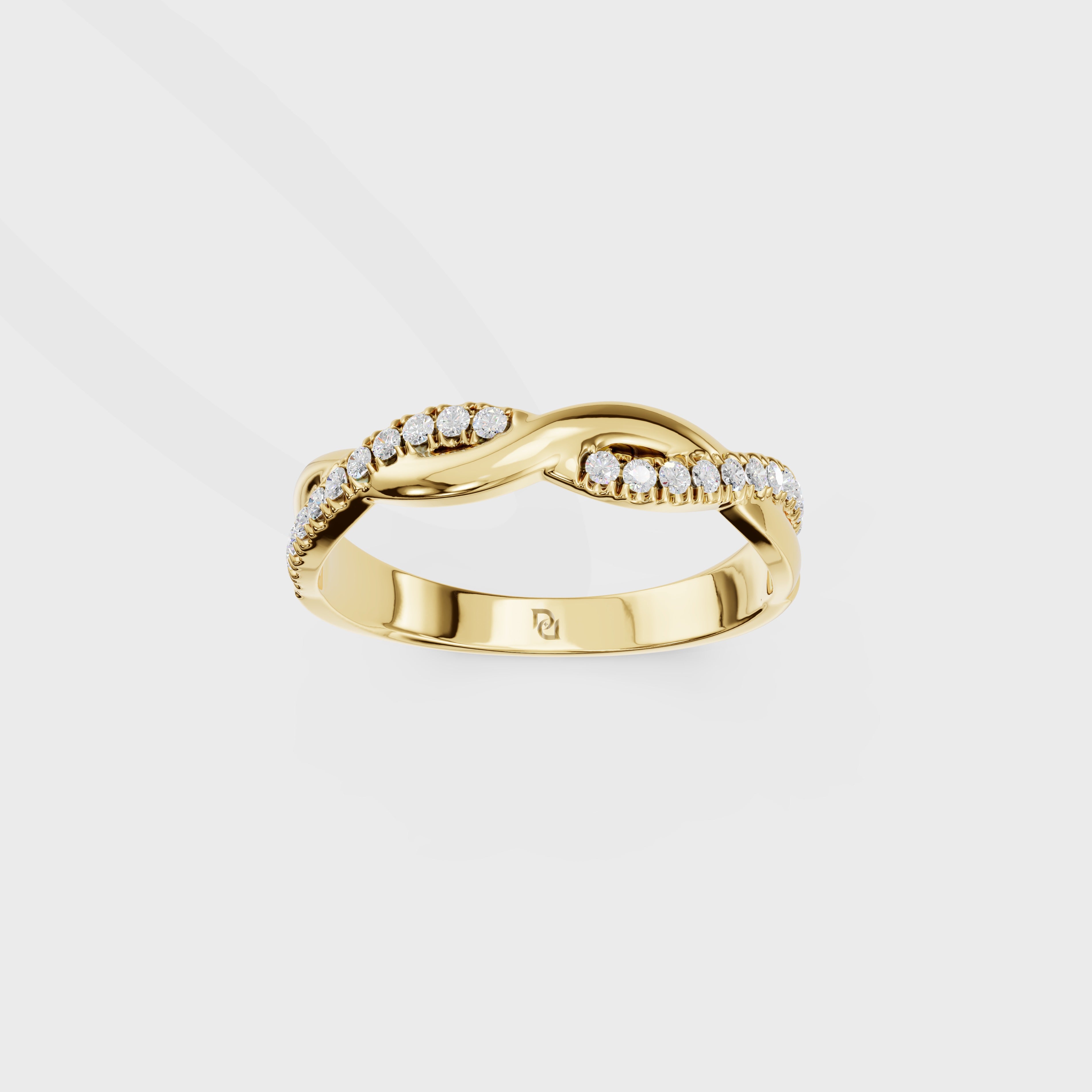 Glimmering Diamond Twist Ring