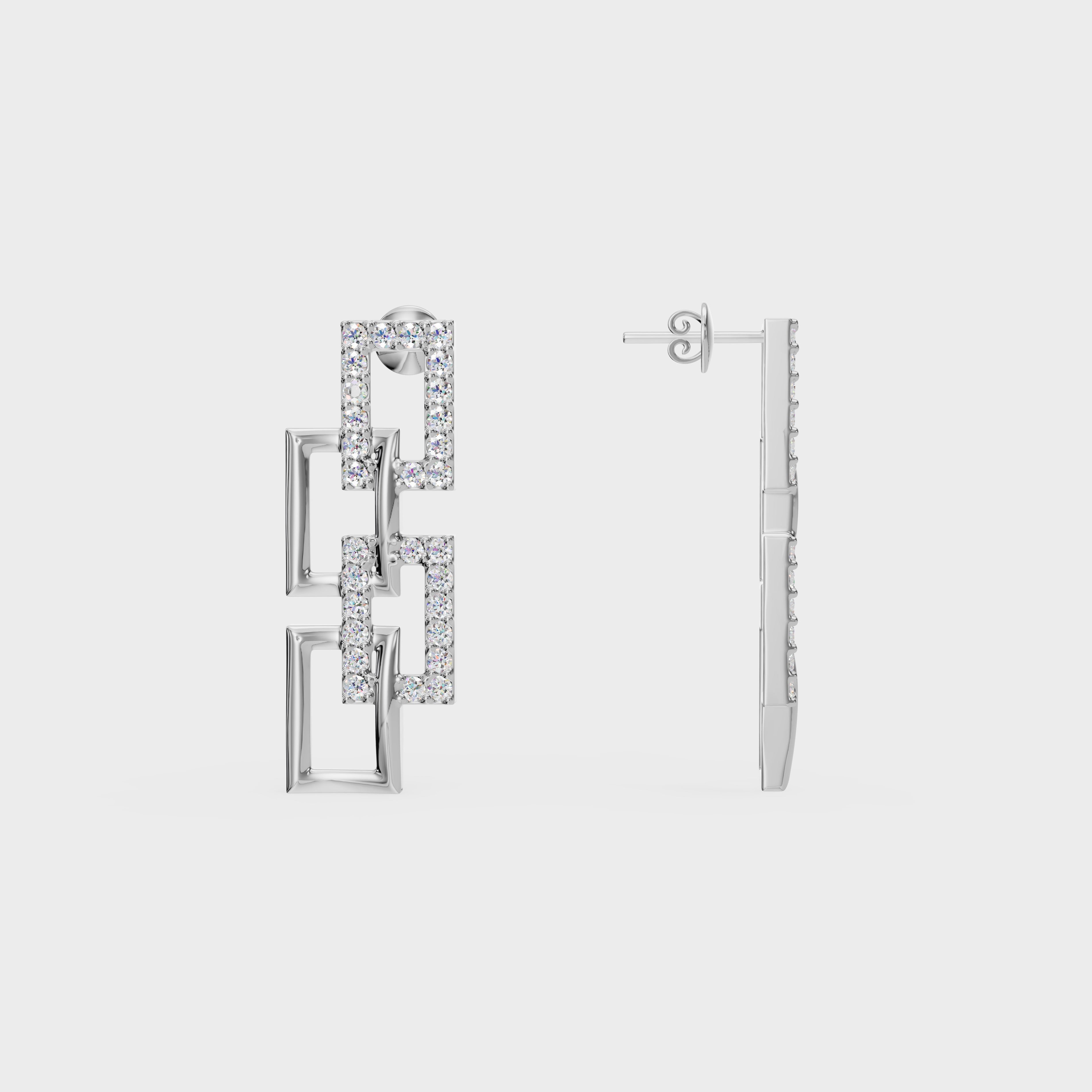 Link Diamond Drop Earrings