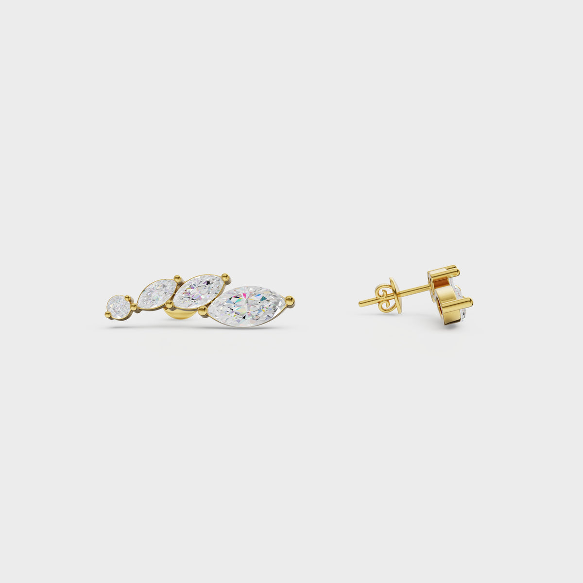Pear Blossom Diamond Climber Earring