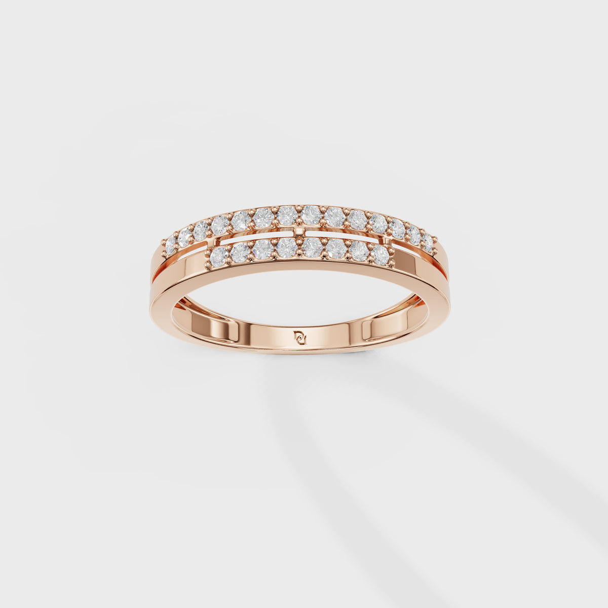 Dual Row Diamond Stacking Ring