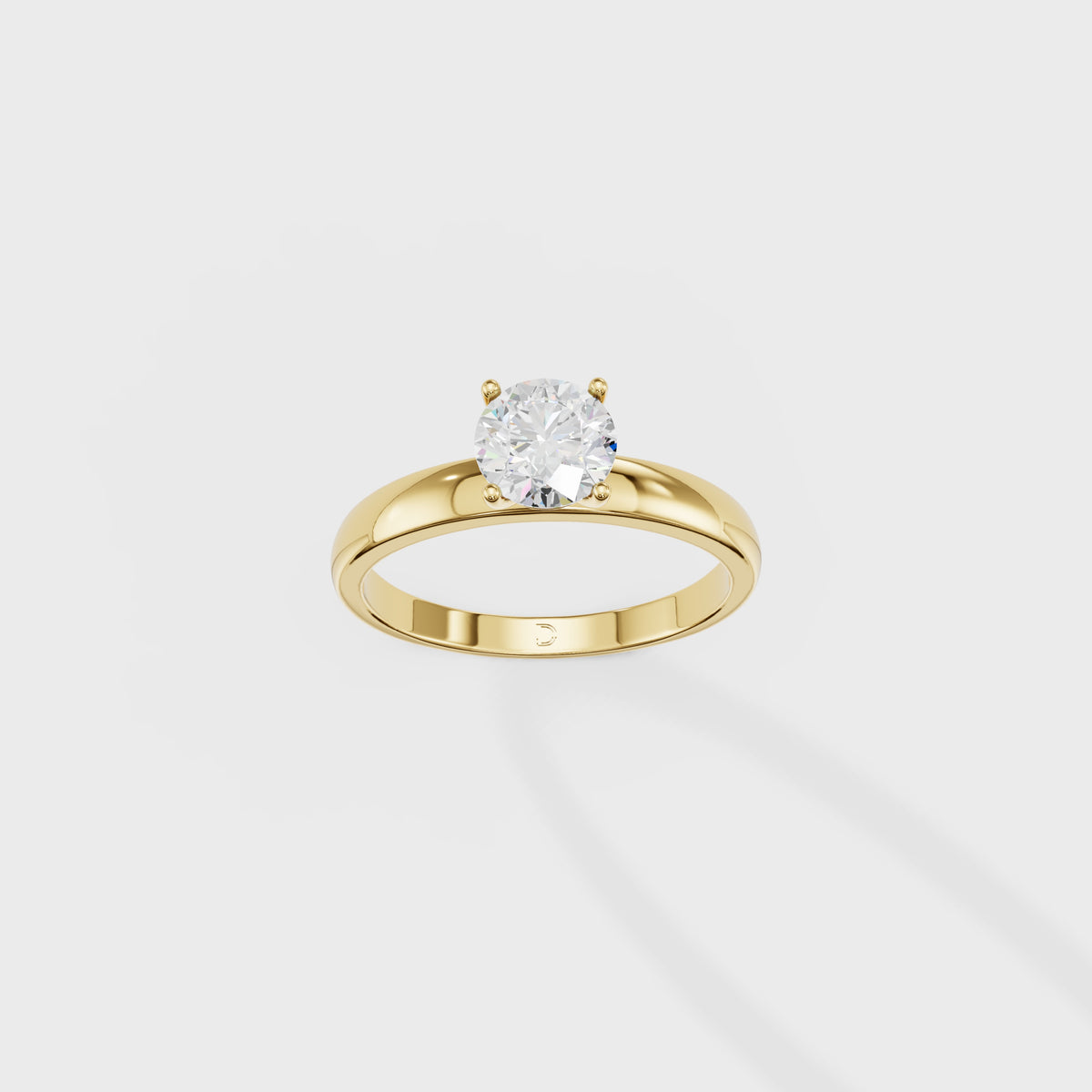 0.80ct Round Cut Cathedral Solitaire Ring