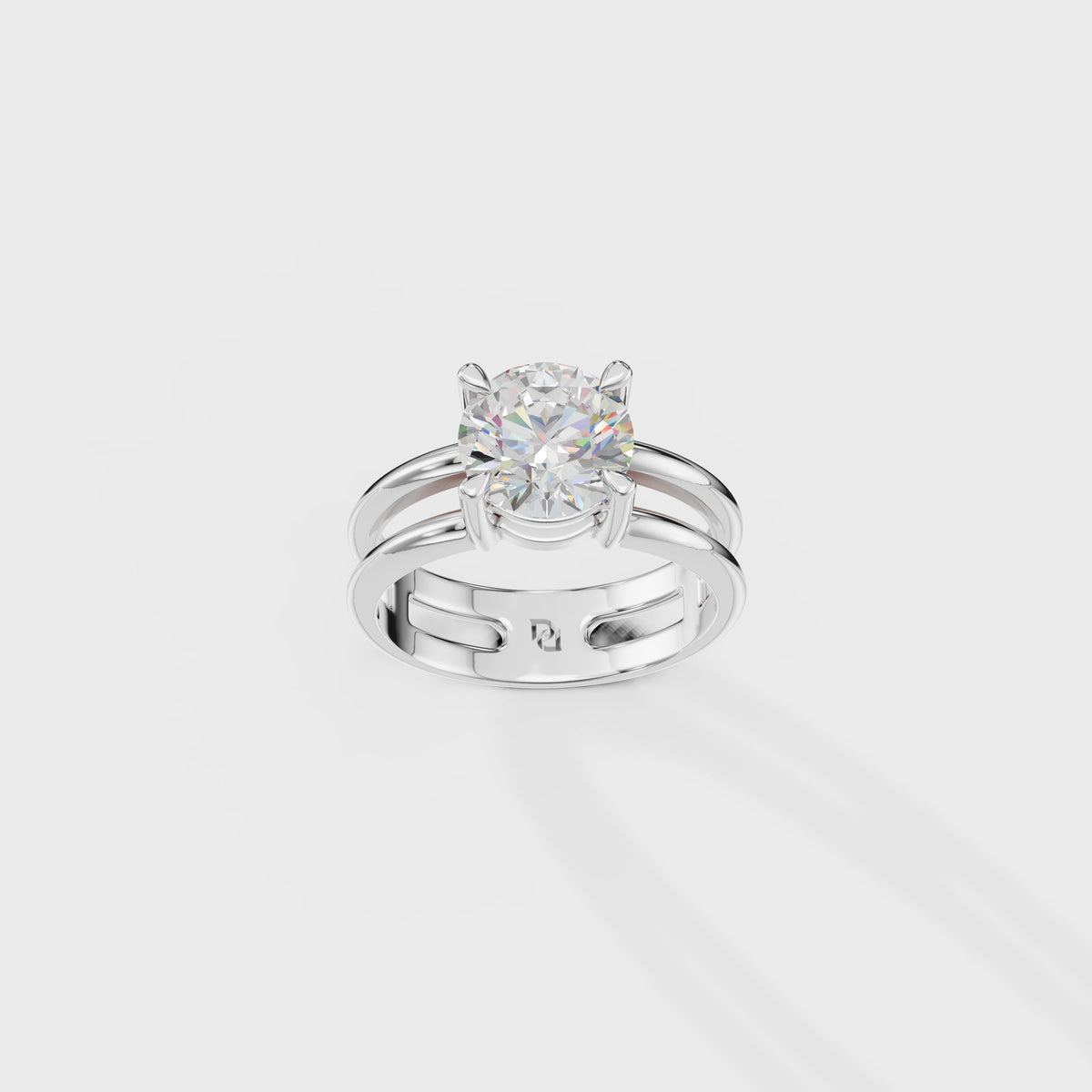 1.80ct Double Row Round Cut Diamond Solitaire Ring