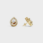 Pear Halo Stud Earrings