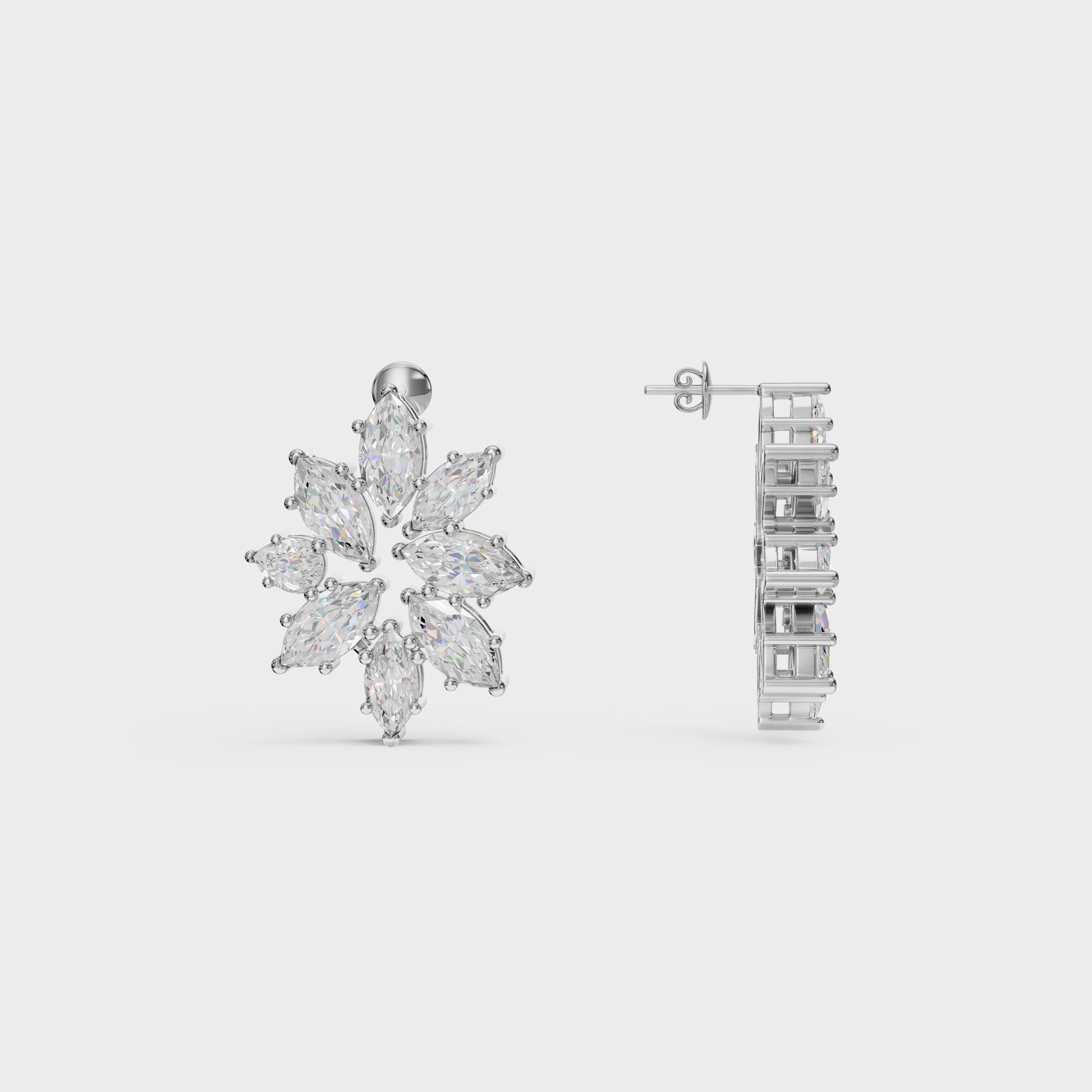 Marquise Bloom Diamond Stud