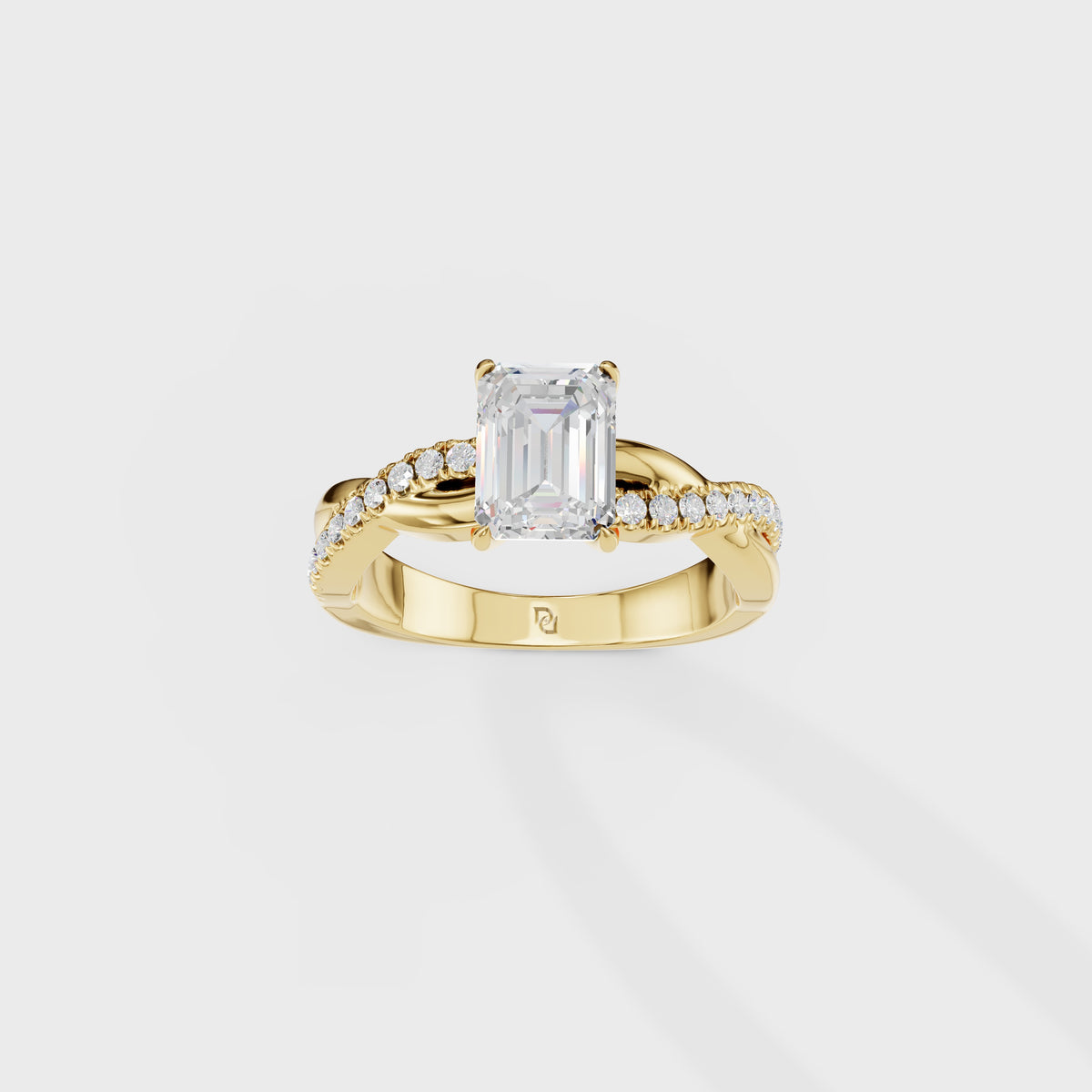 1.02ct Eternal Embrace Emerald Cut Twisted Engagement Ring