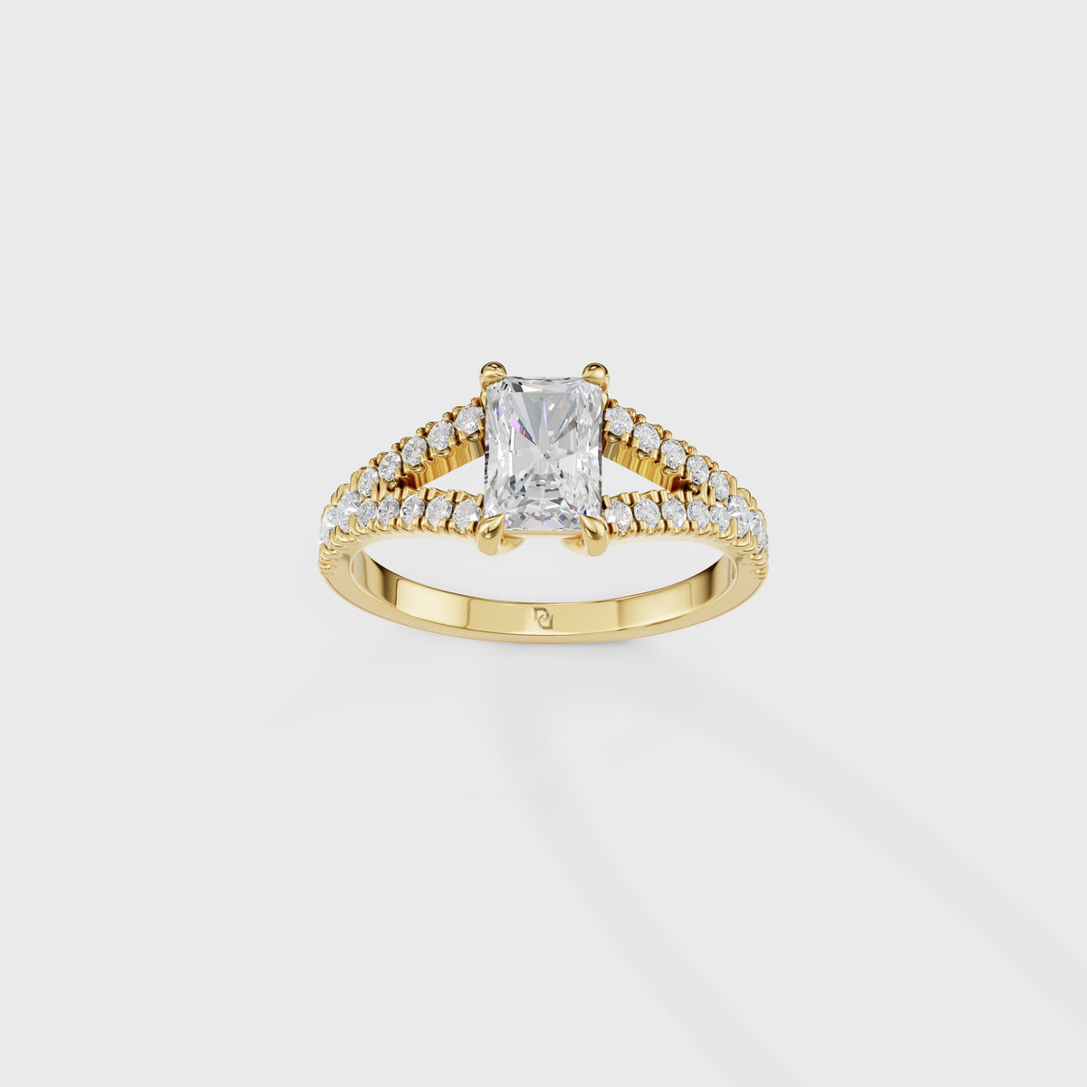 1ct Radiant Cut Double Band Engagement Ring