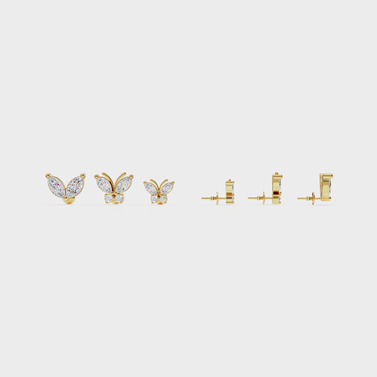 Marquise Diamond Butterfly Piercings Earrings