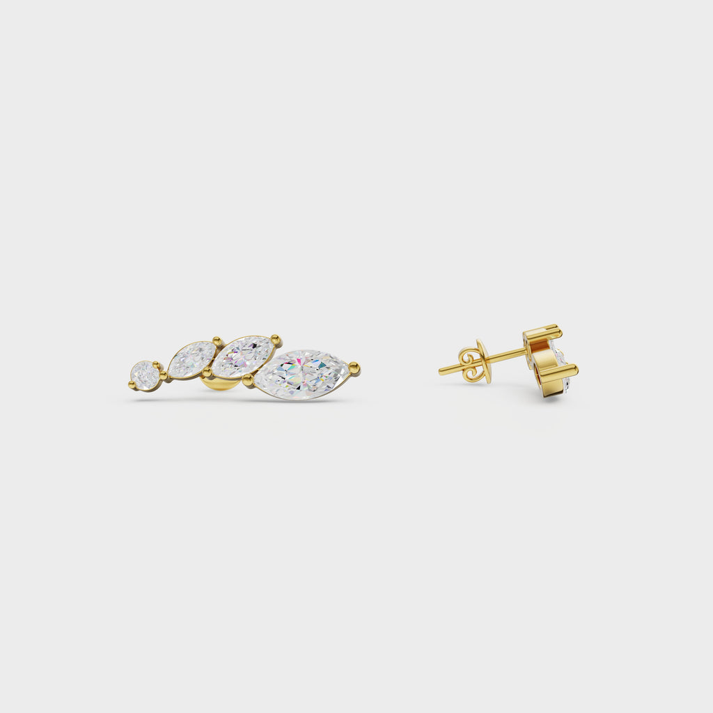 Pear Blossom Diamond Climber Earring