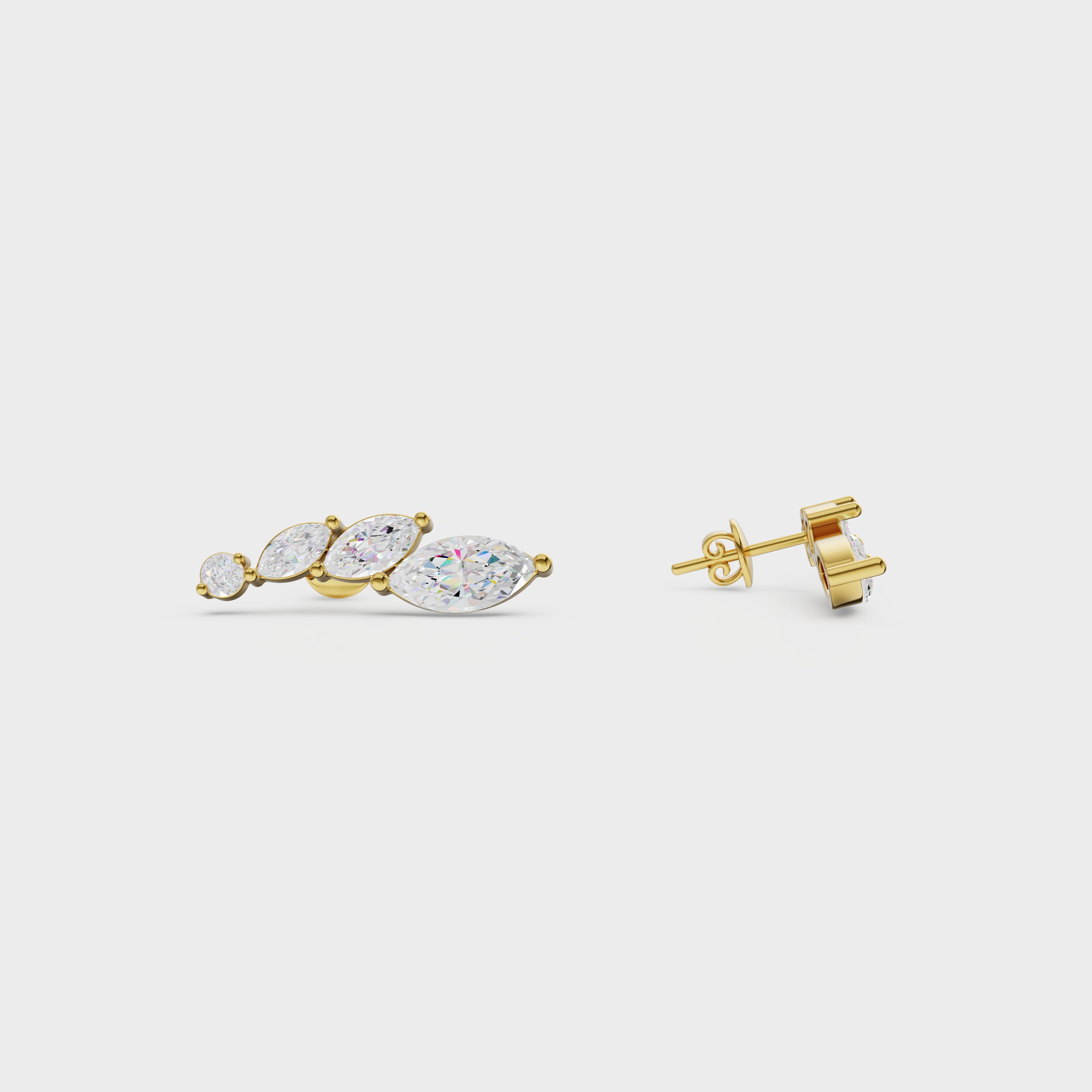 Pear Blossom Diamond Climber Earring