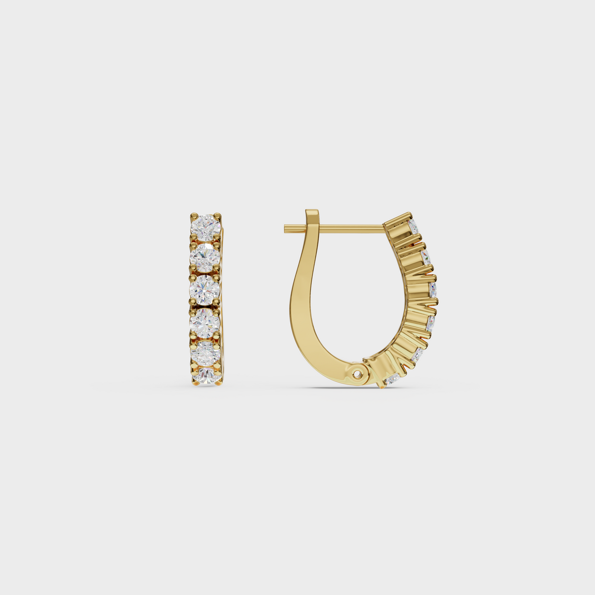 Brilliant Cut Diamond Huggie Hoops