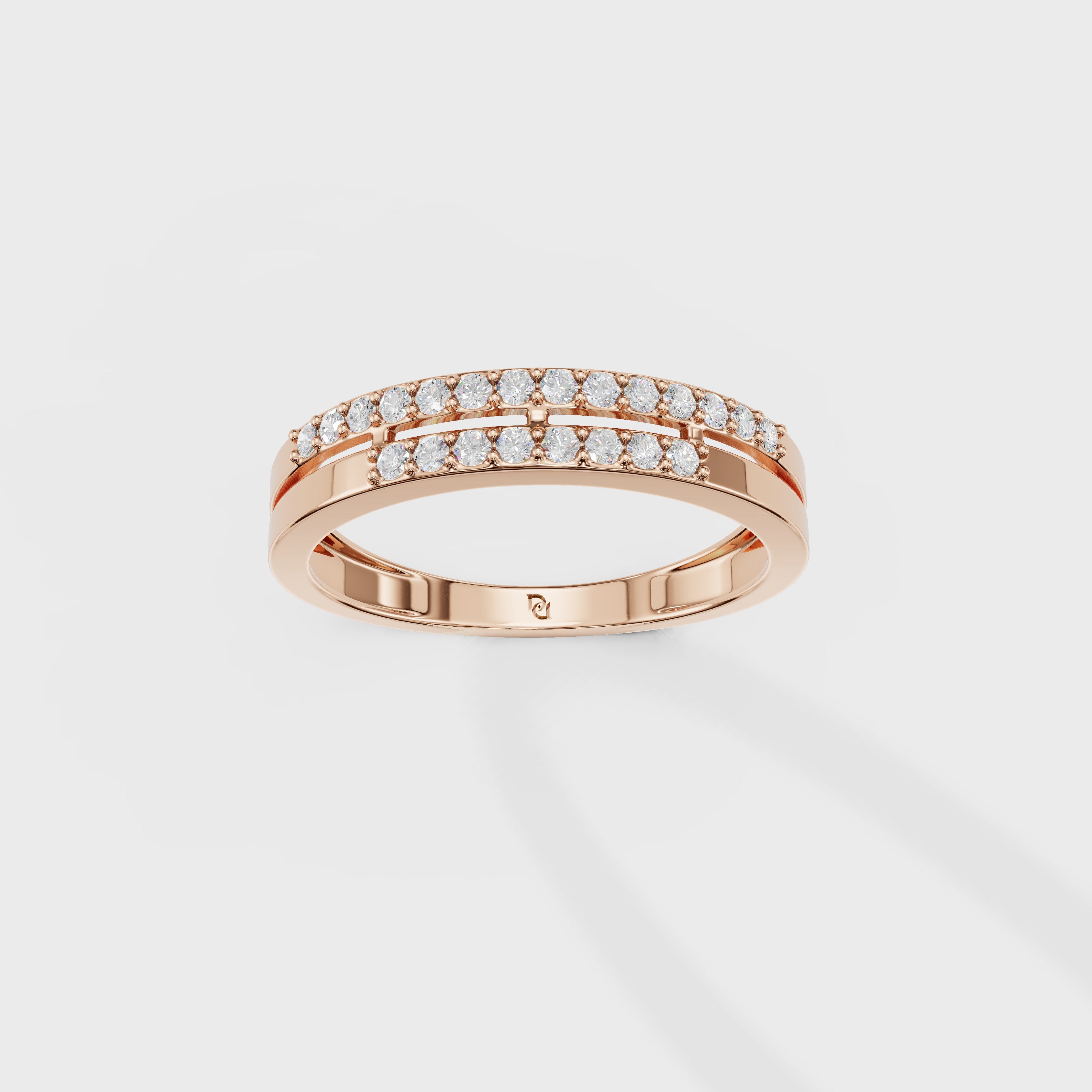 Dual Row Diamond Stacking Ring