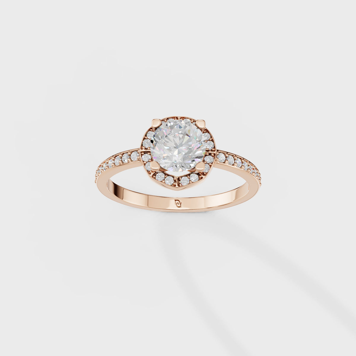0.75ct Round Cut Engagement Ring with Channel Set Band