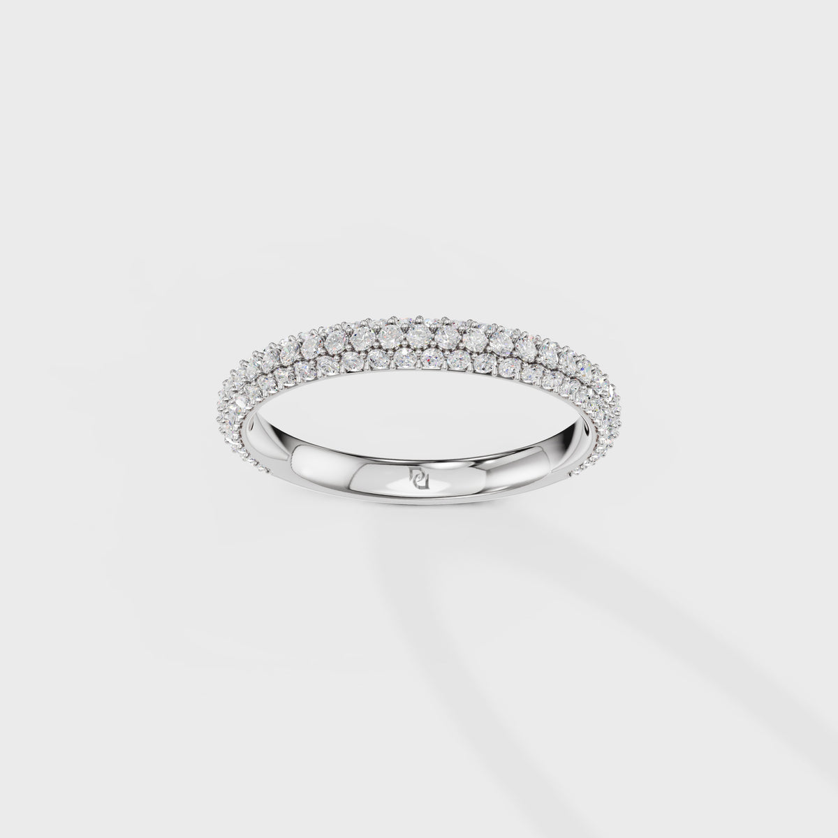 Multi-Row Pave Diamond Wedding Band