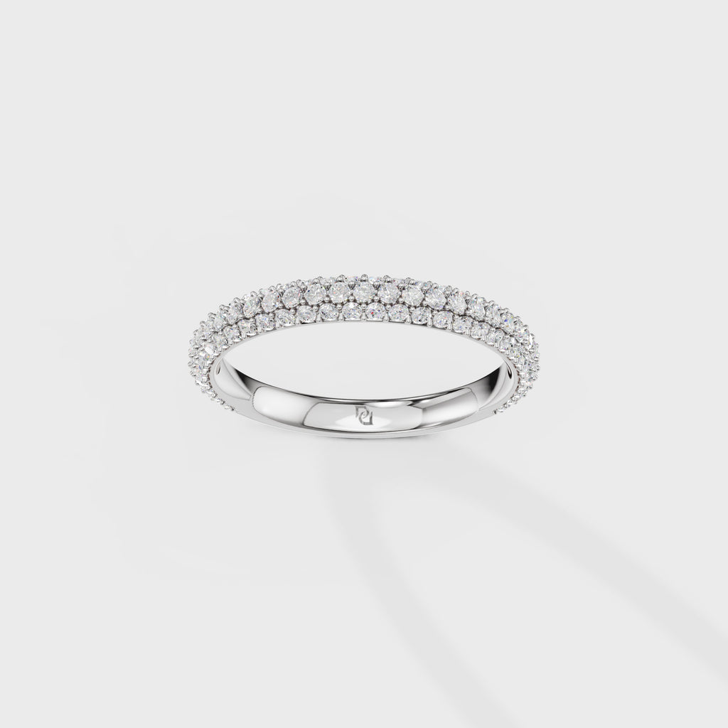 Multi-Row Pave Diamond Wedding Band