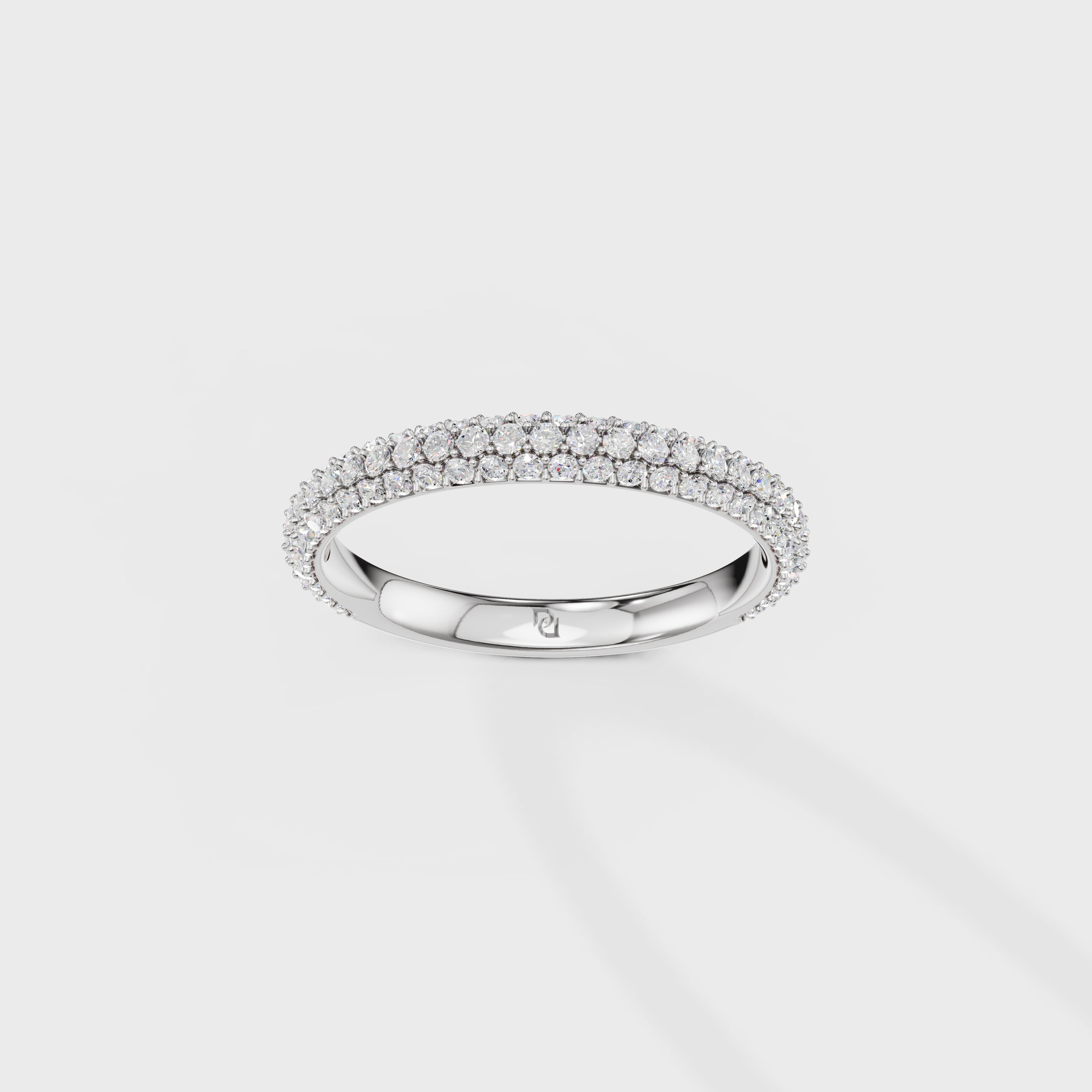 Multi-Row Pave Diamond Wedding Band
