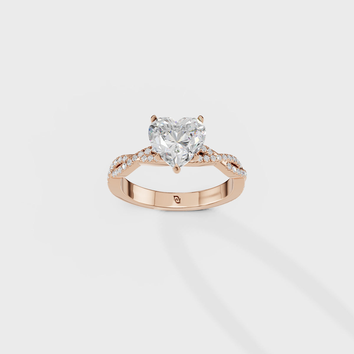 1.70ct Hidden Halo Petite Heart Engagement Ring