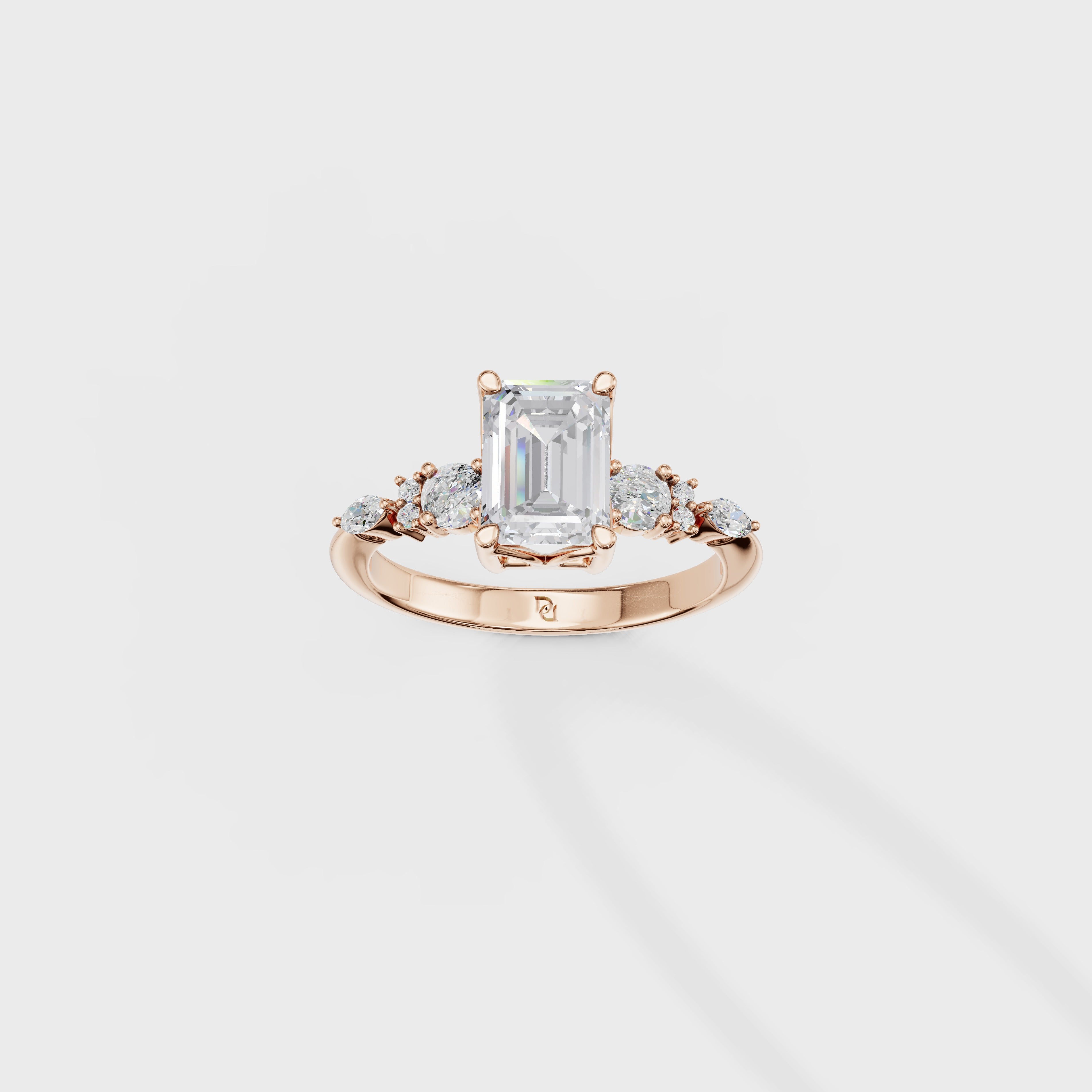 Bespoke Emerald Cut Multi-Stone Diamond Ring