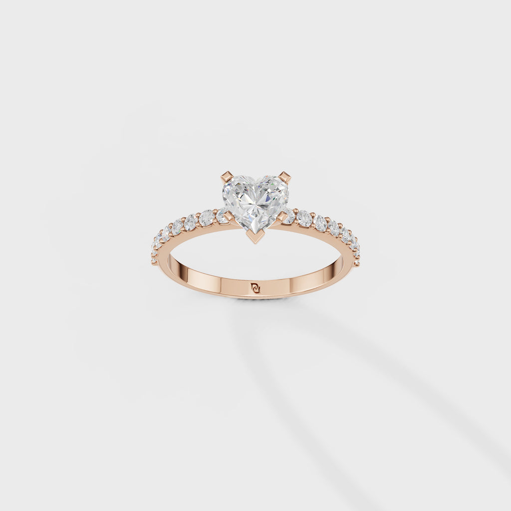 Heart Cut Solitaire Diamond Ring