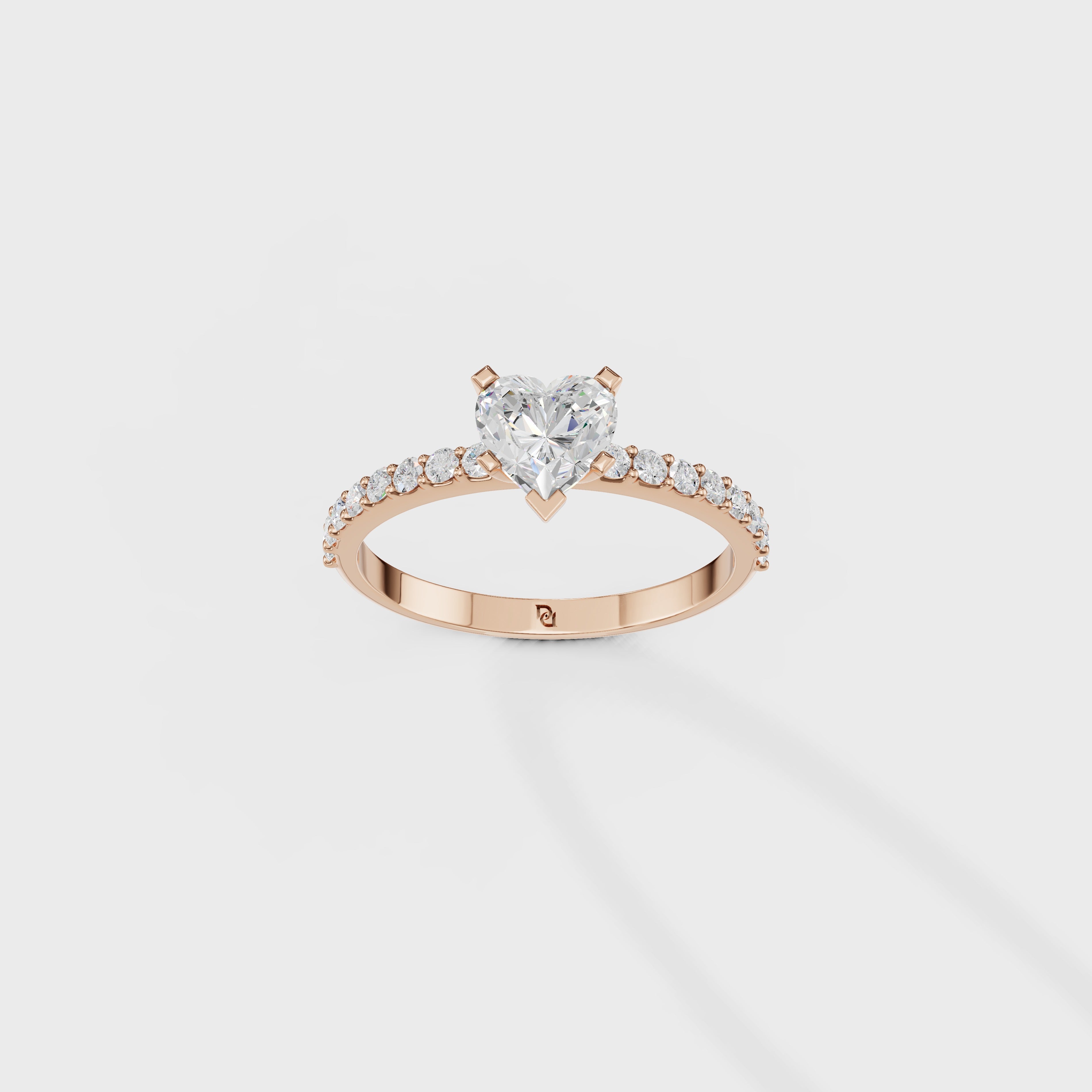 Heart Cut Solitaire Diamond Ring