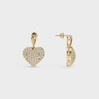 Diamond Heart Drop Earrings