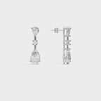 Graceful Pear & Round Diamond Drop Earrings
