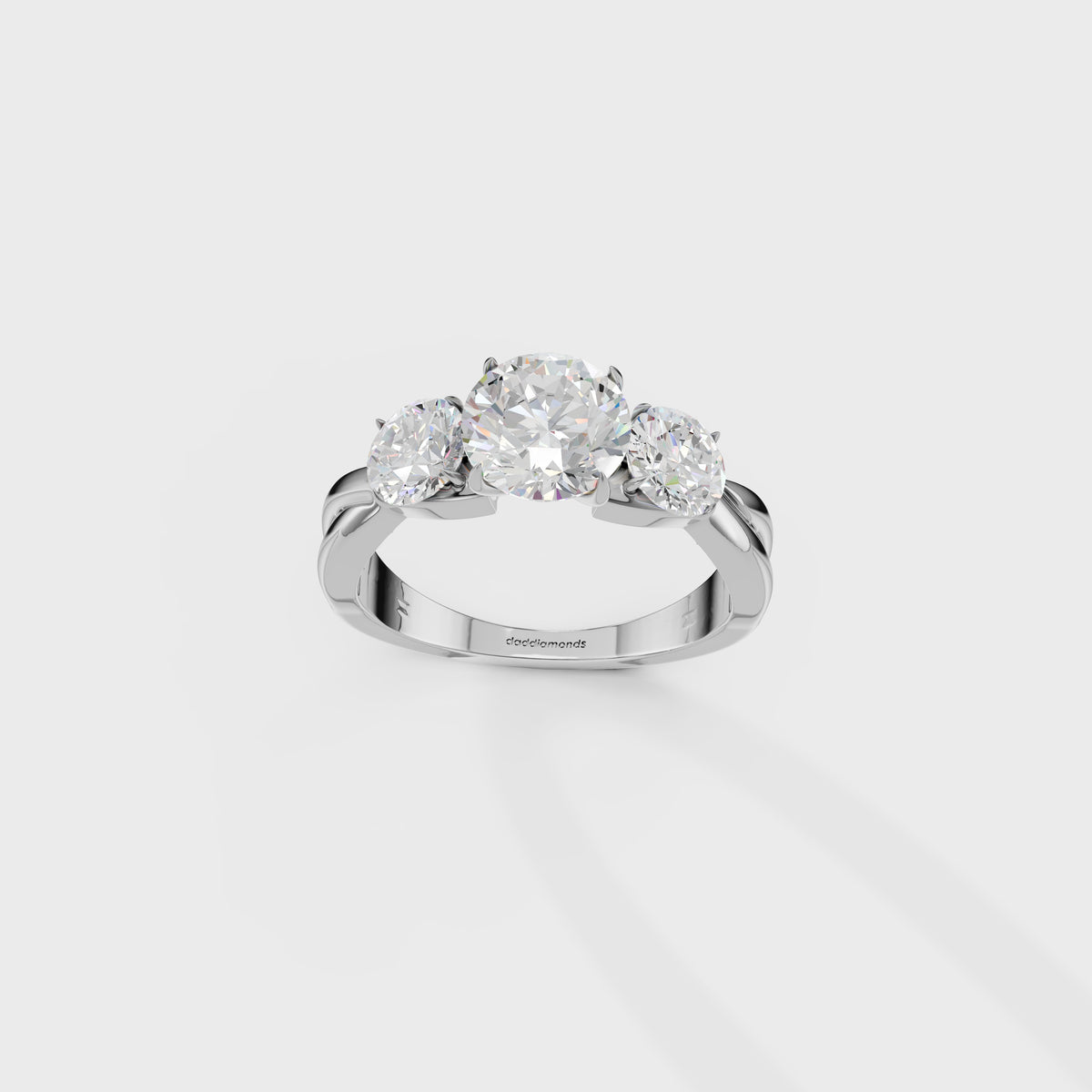 Classic Round Diamond Trilogy Engagement Ring