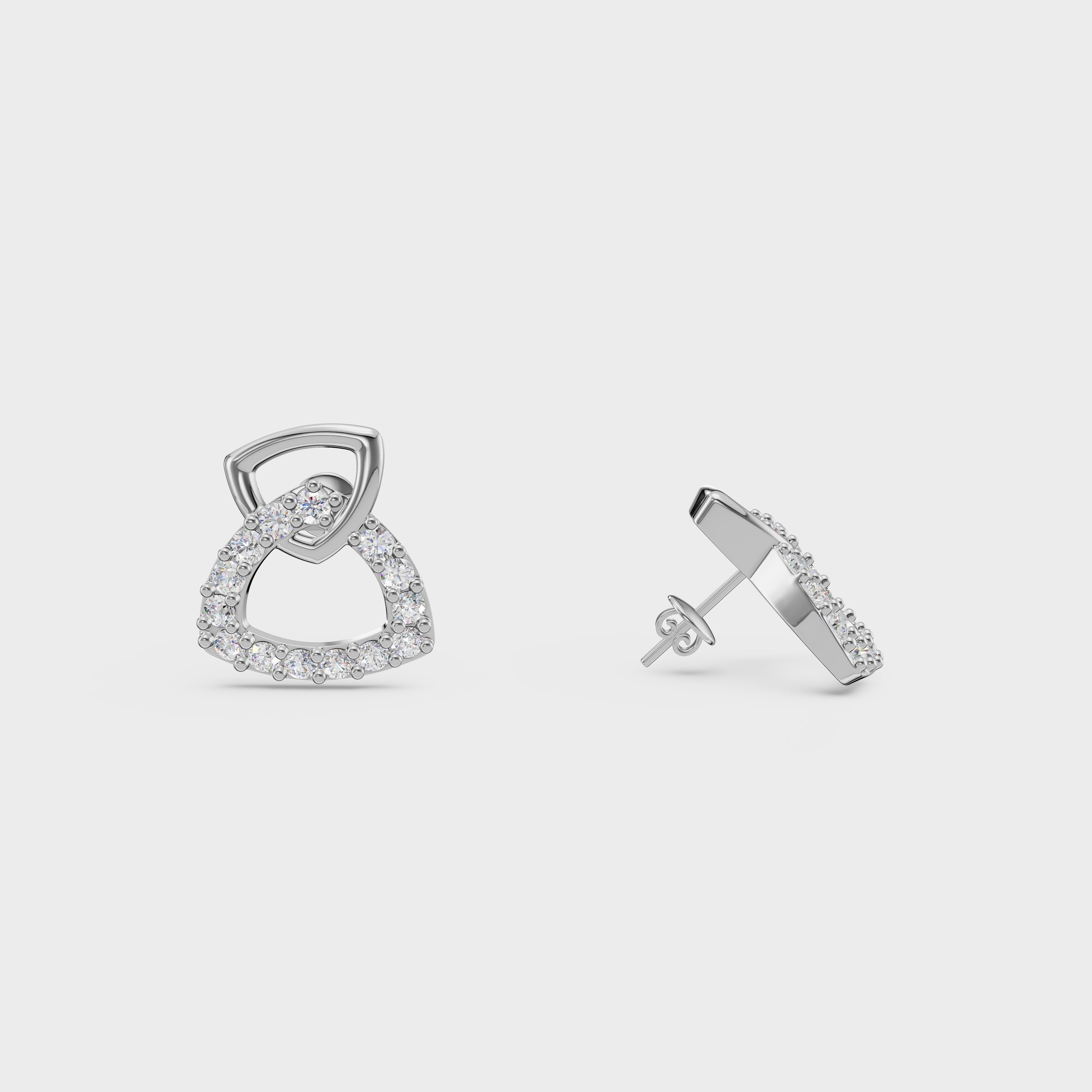 Dual Halo Diamond stud Earrings