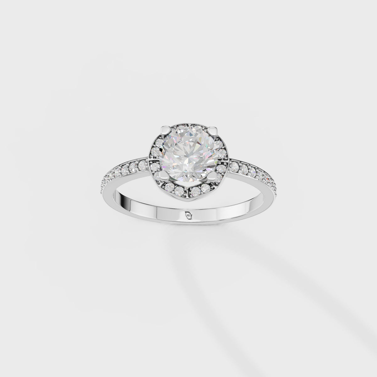 0.75ct Round Cut Engagement Ring with Channel Set Band