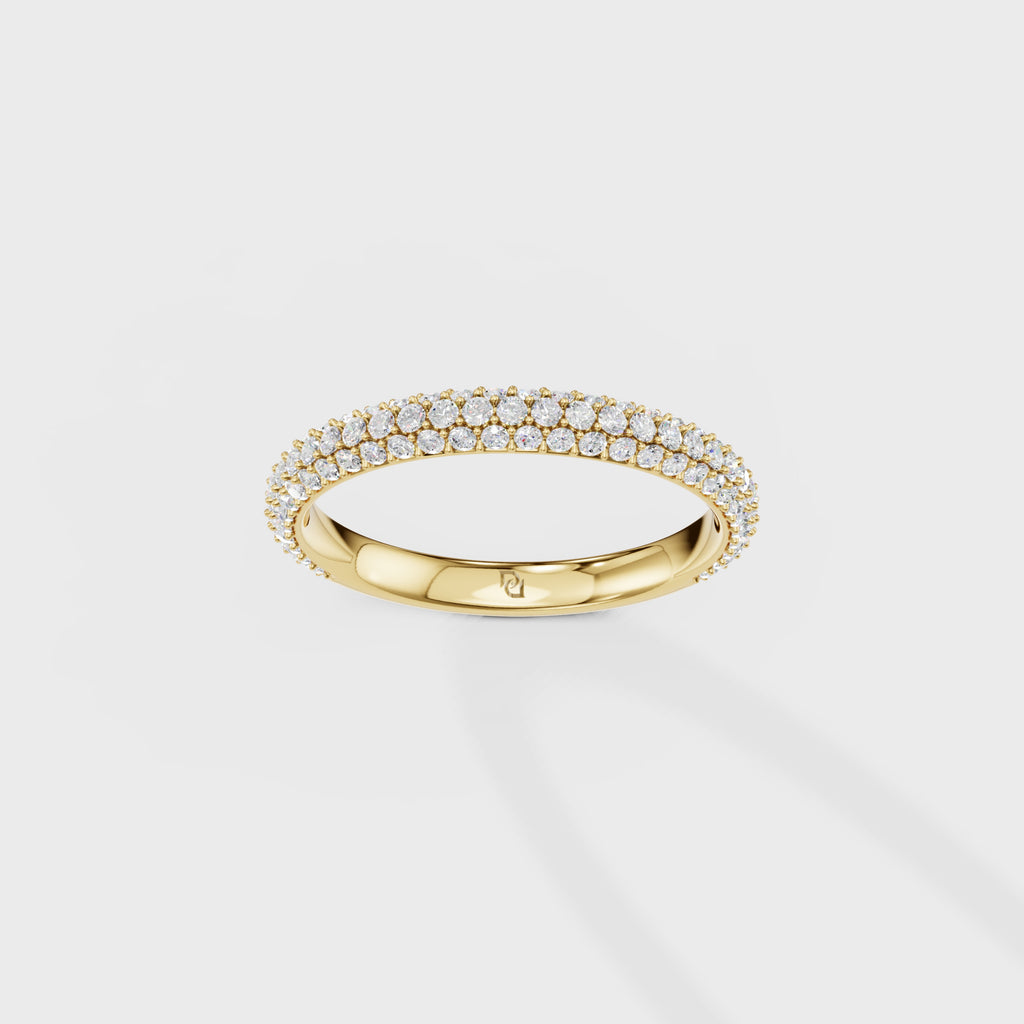 Multi-Row Pave Diamond Wedding Band