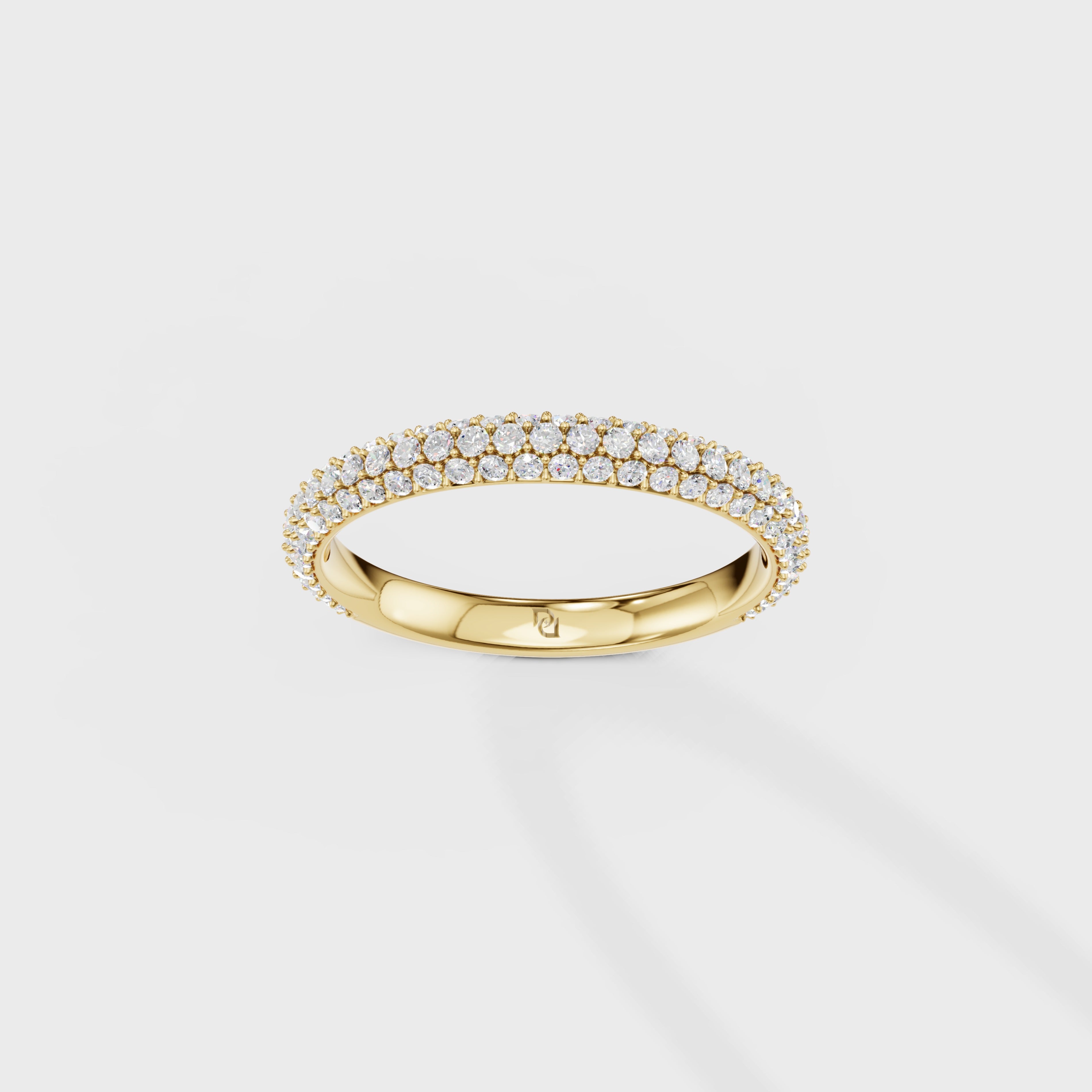 Multi-Row Pave Diamond Wedding Band