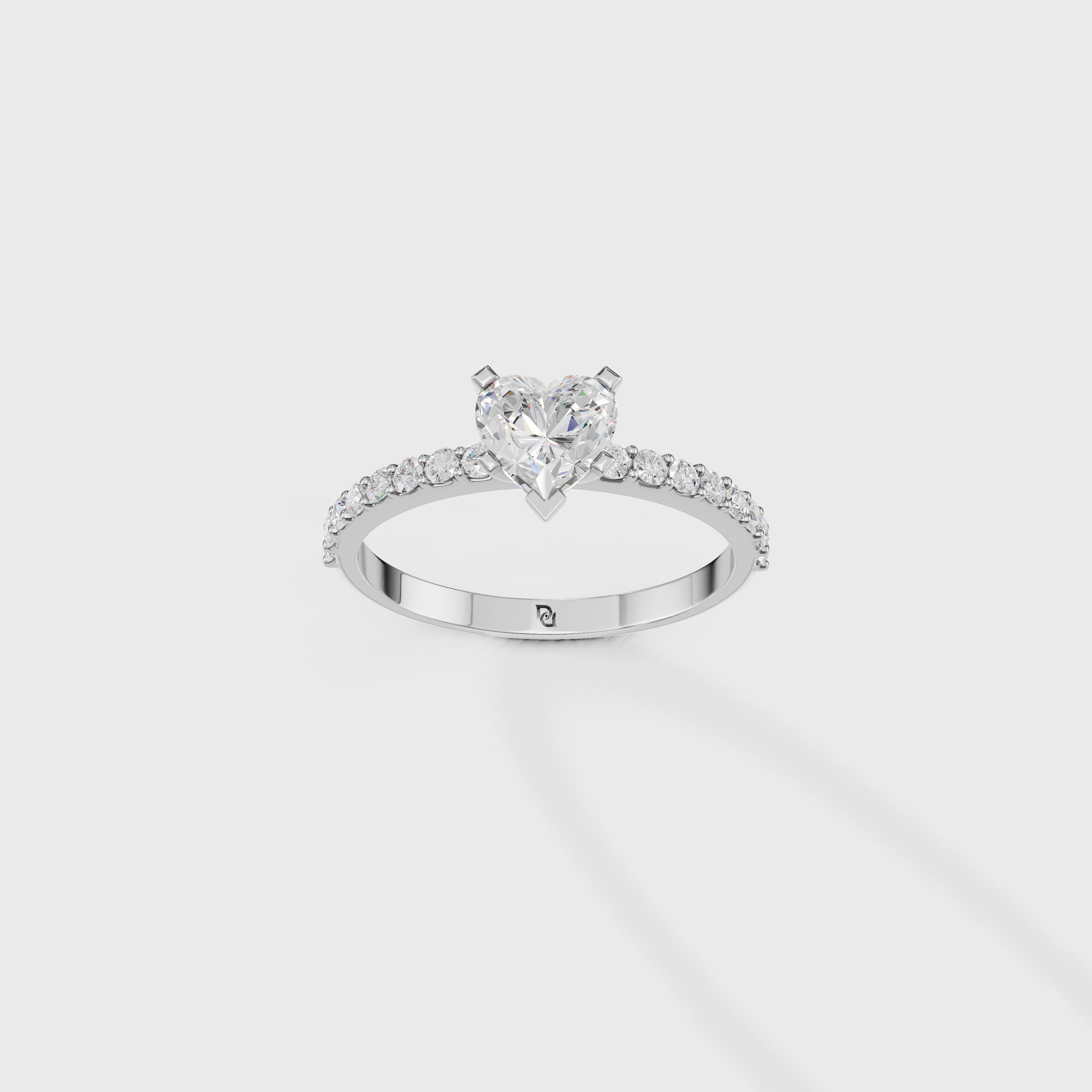 Heart Cut Solitaire Diamond Ring