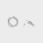 Pave Diamond Knot Stud Earrings