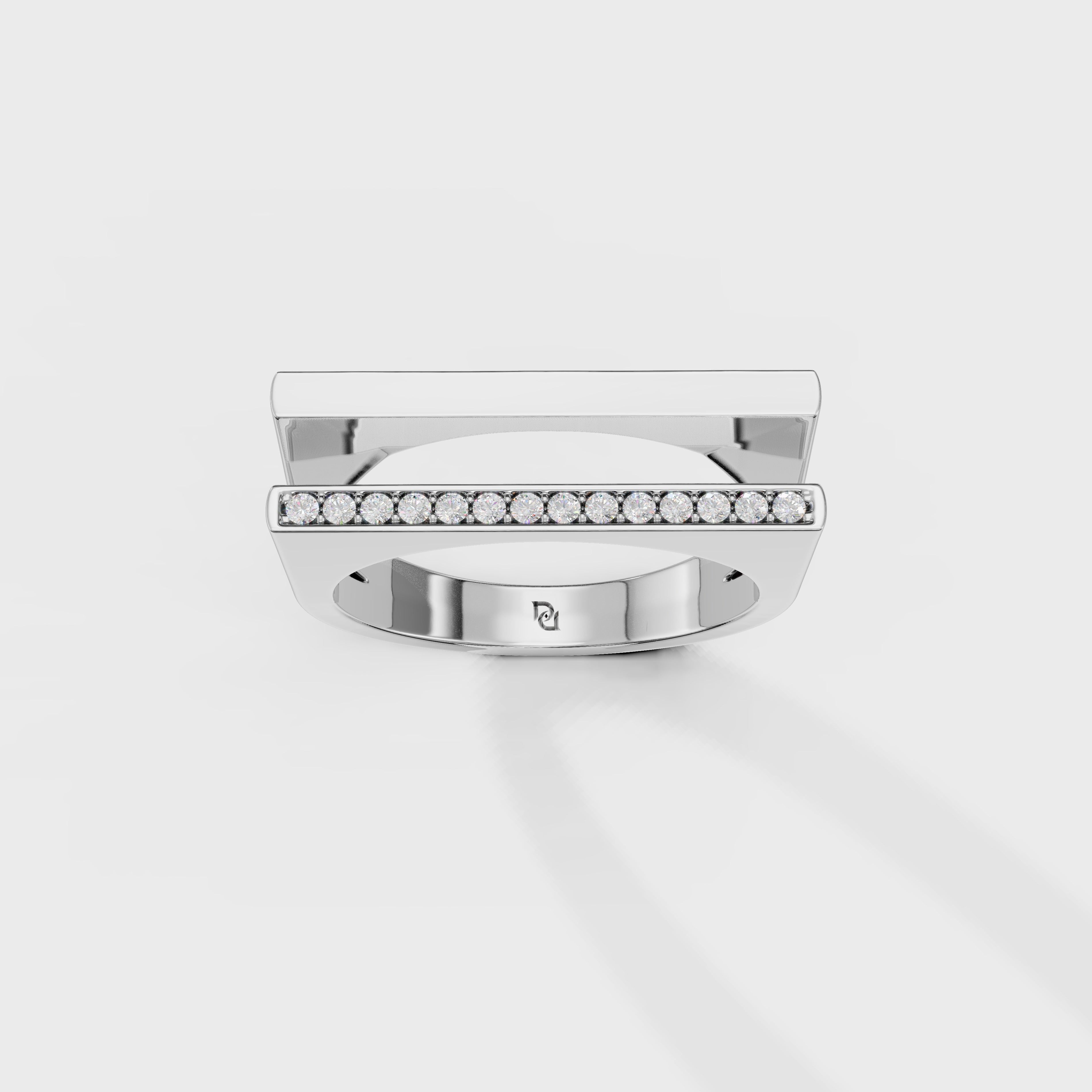 Modern Split Shank Diamond Channel Ring