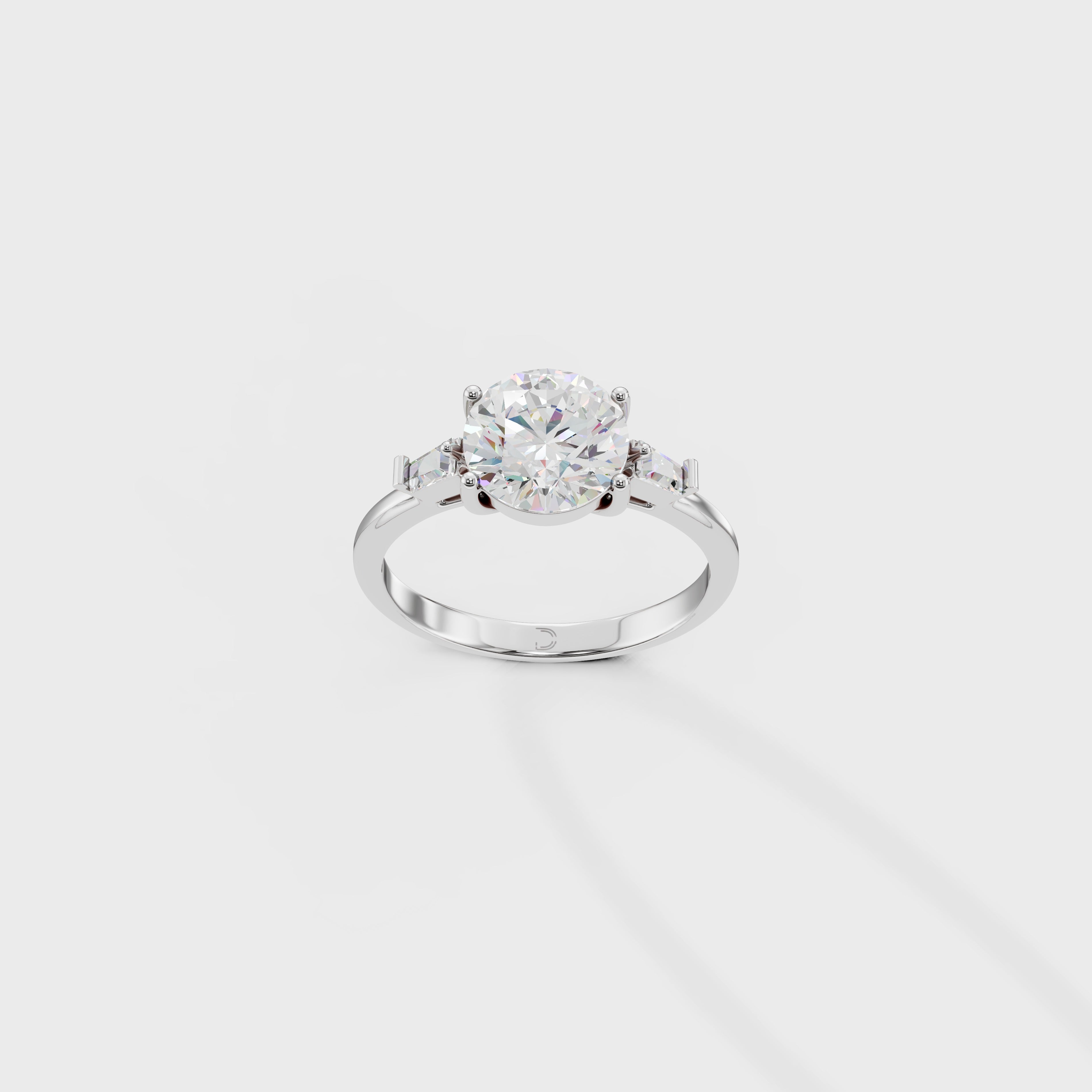 Symphony Three Stone Diamond Engagement Ring