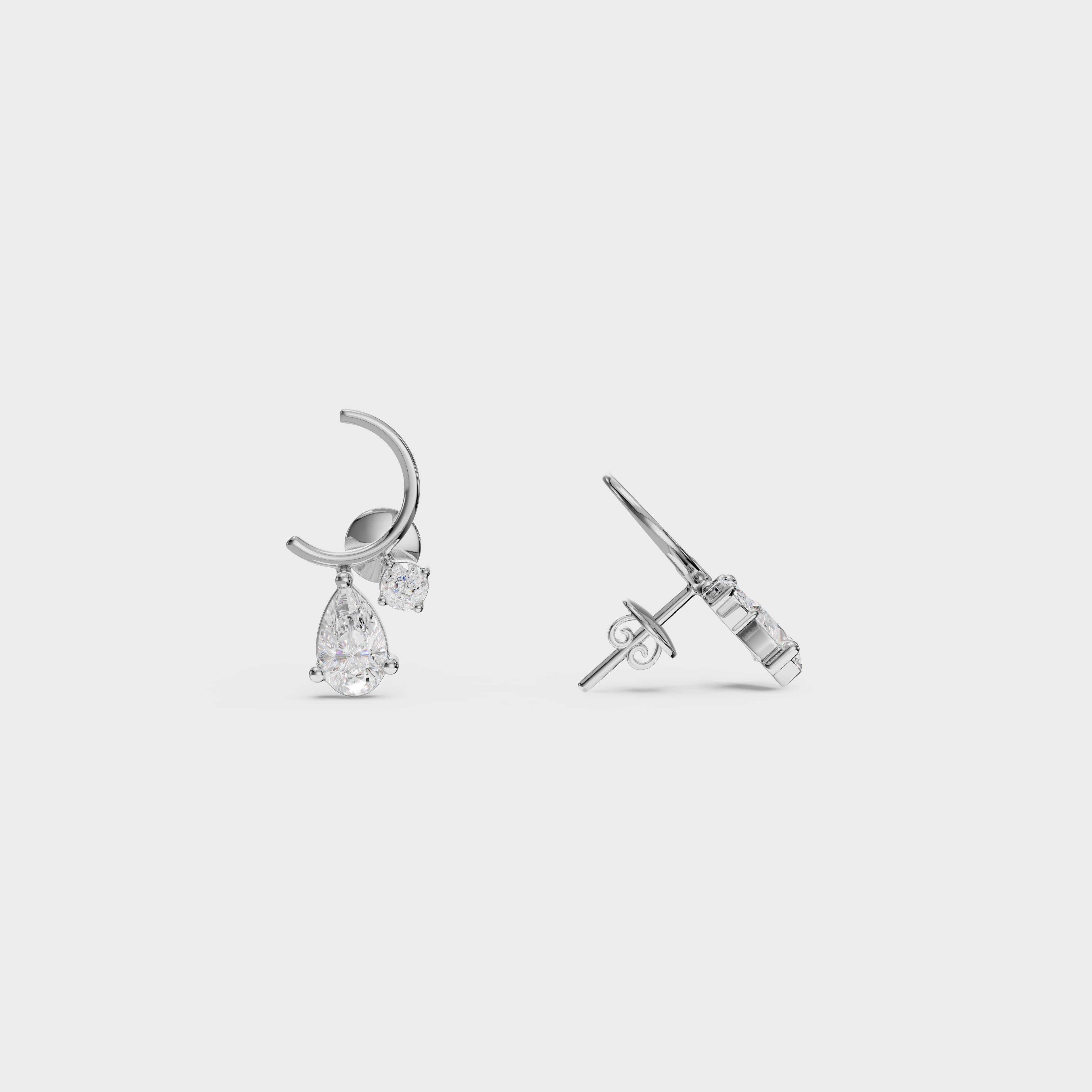 Diamond Dangle Stud Earrings
