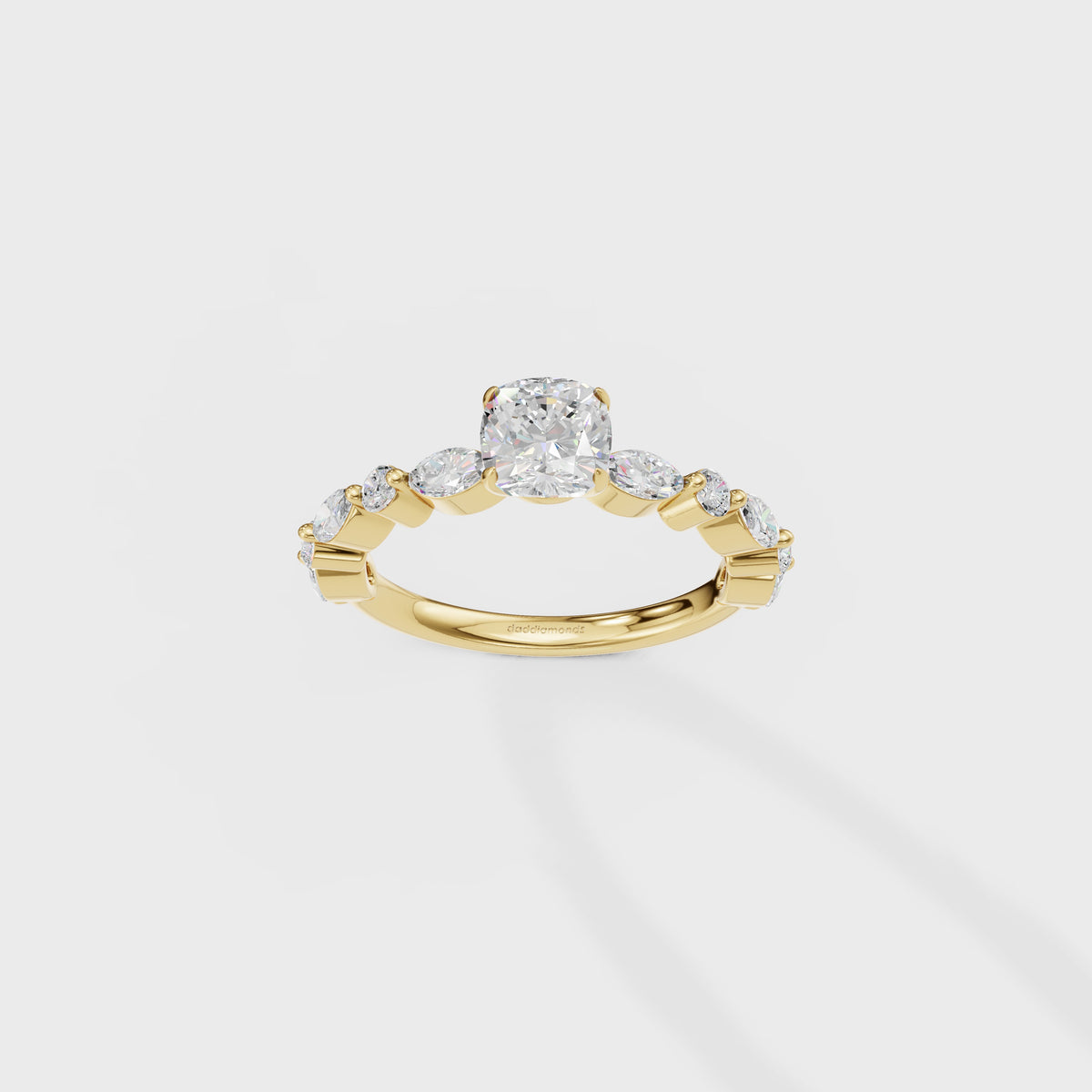 0.85ct Cushion Cut Cascade Engagement Ring
