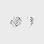Love's Embrace Diamond Heart Stud Earrings