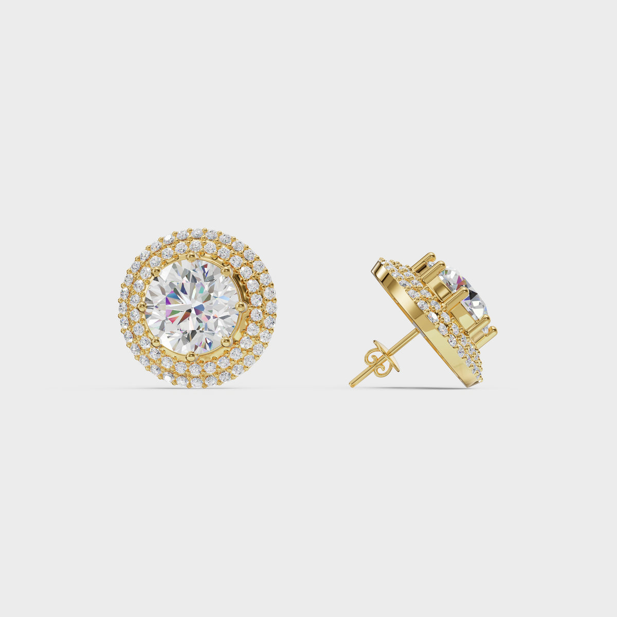 Double Halo Diamond Studs