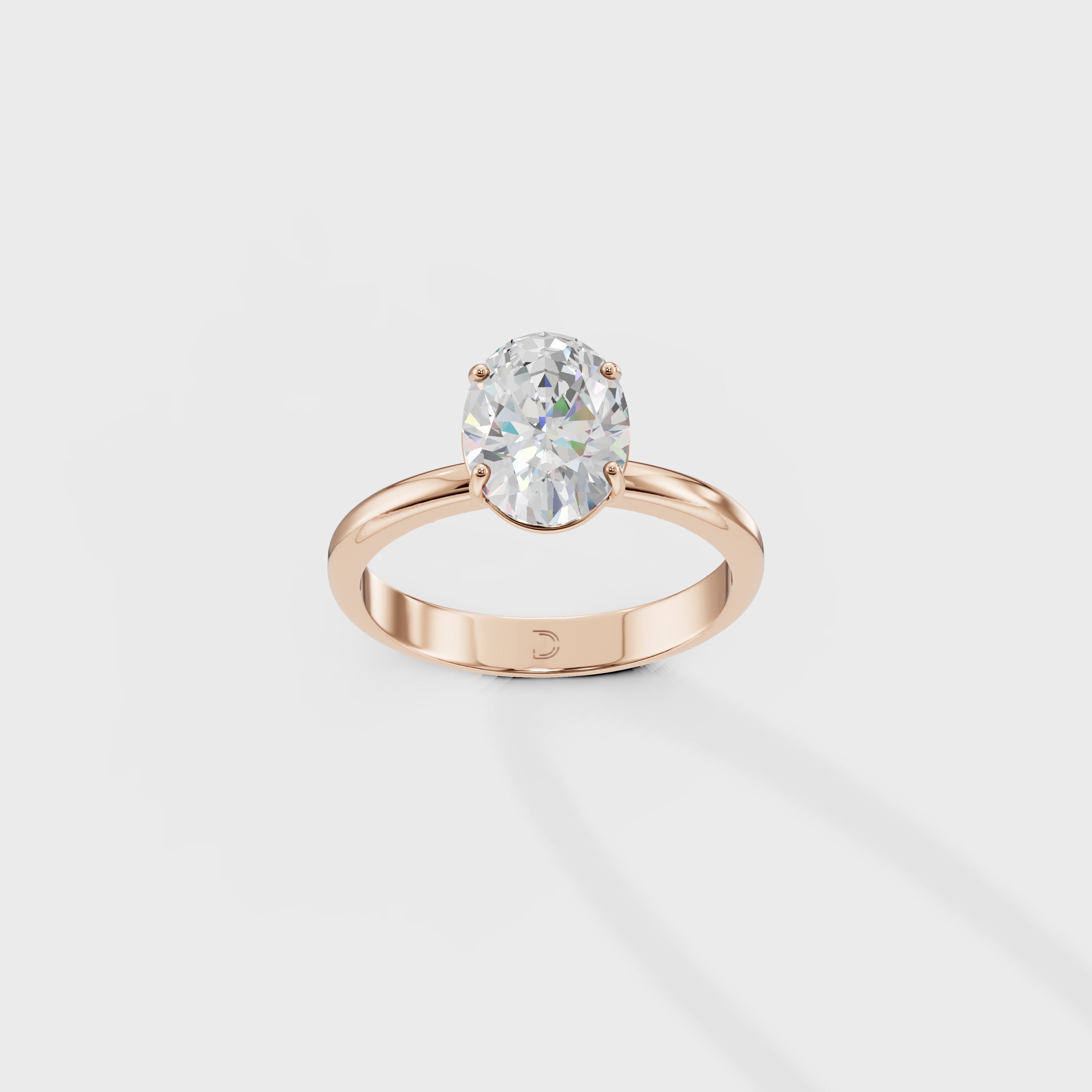 Brilliant Oval Diamond Solitaire Ring
