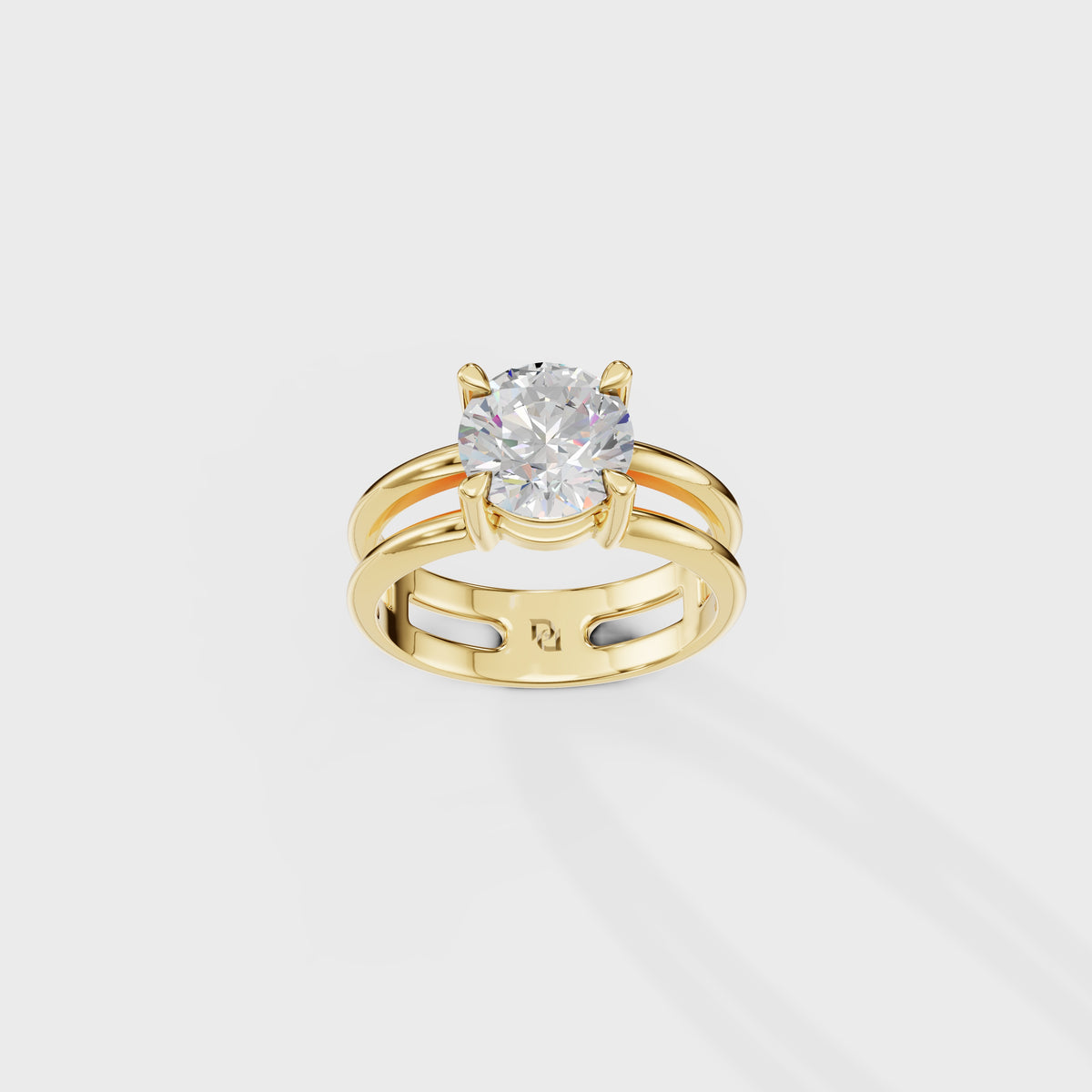 1.80ct Double Row Round Cut Diamond Solitaire Ring