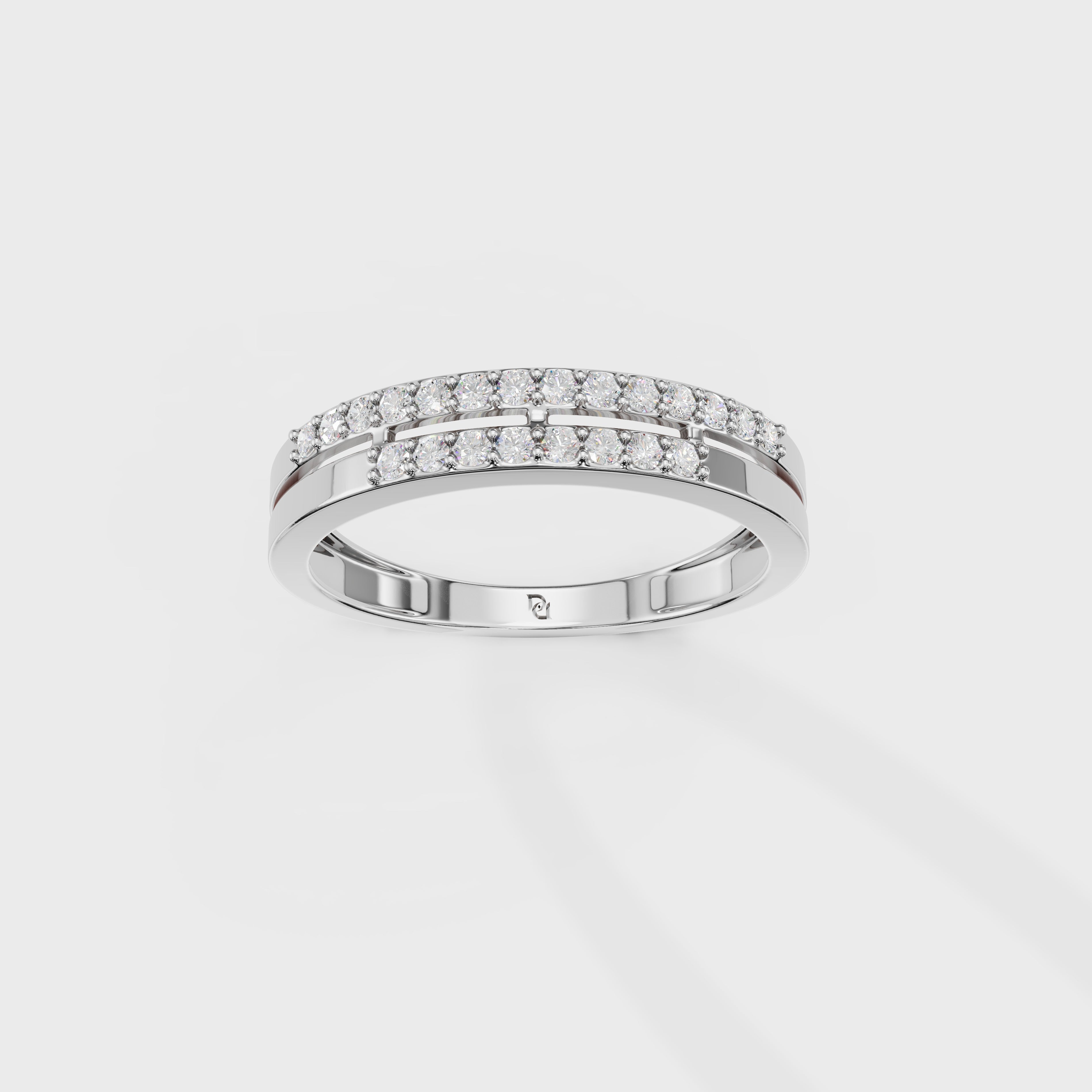 Dual Row Diamond Stacking Ring