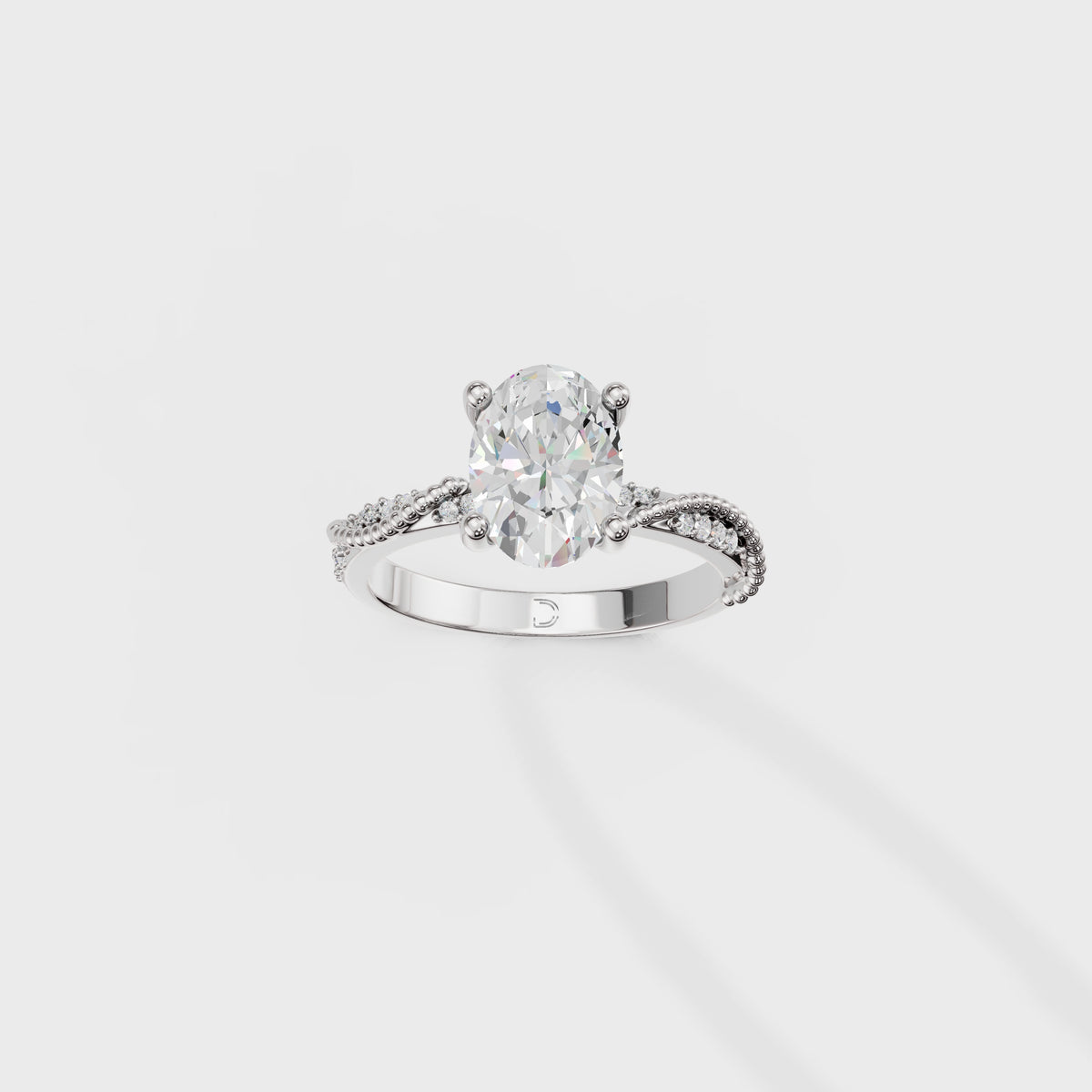 1.65Ct Oval Twisted Galaxy Ring
