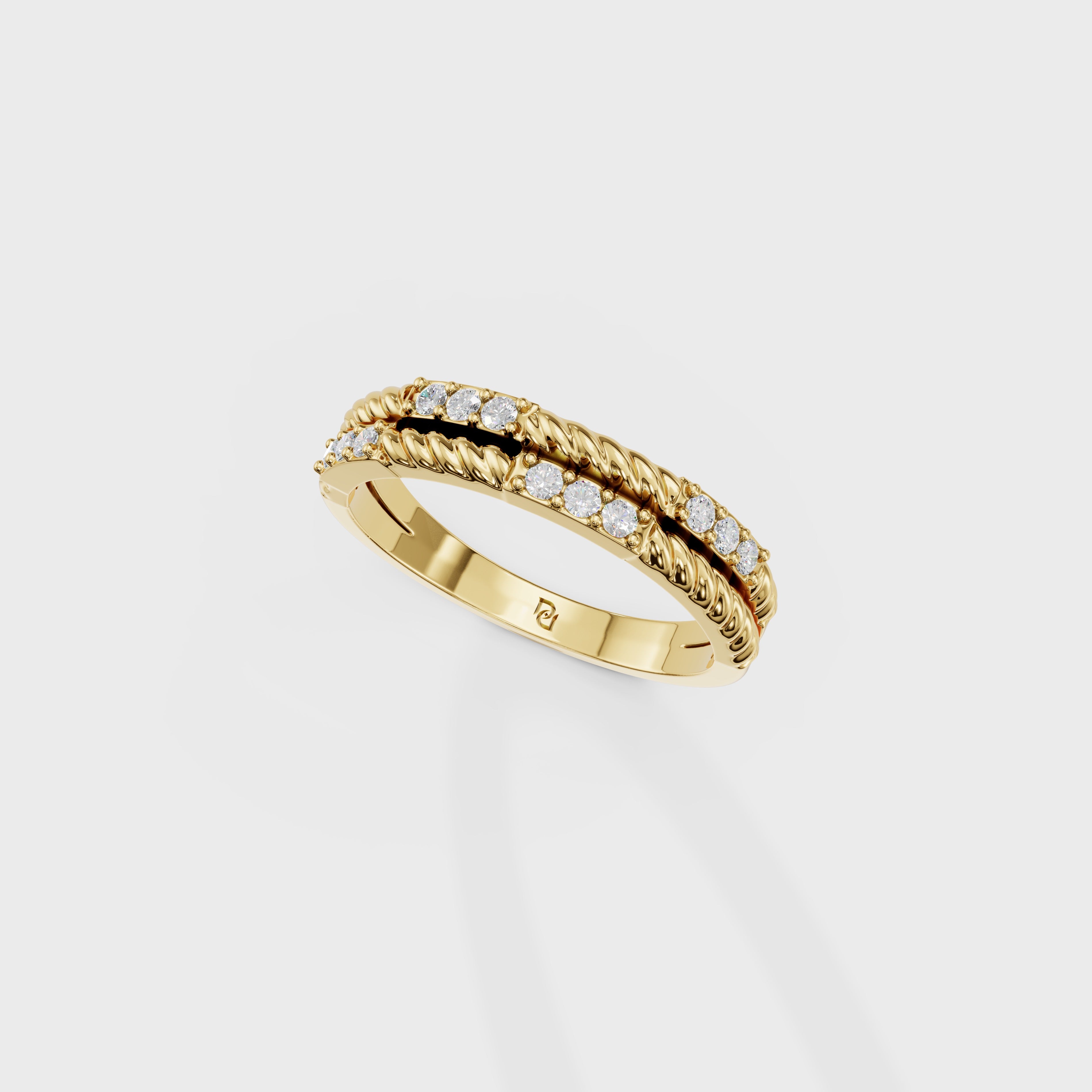 Rope Twist Diamond Ring