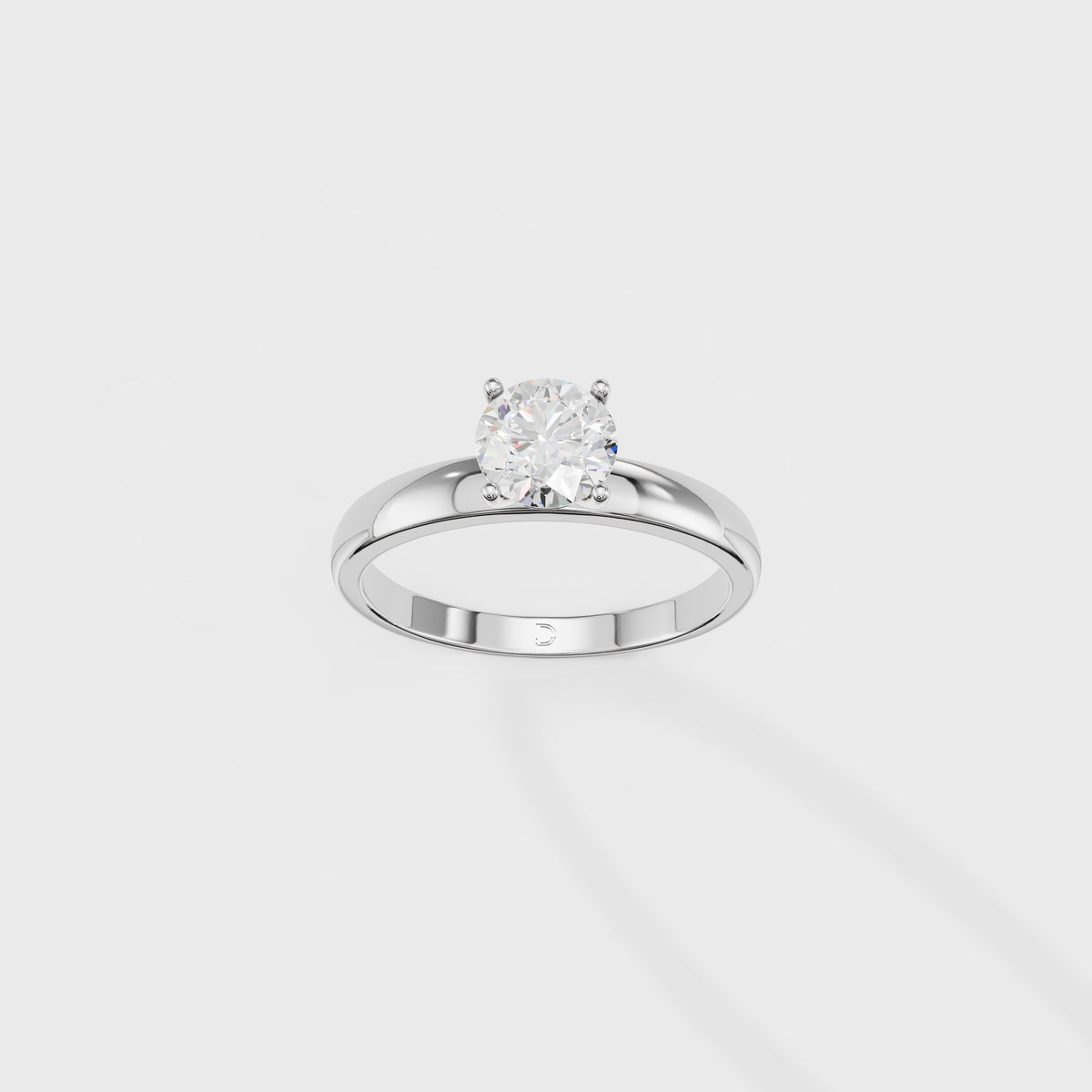 0.80ct Round Cut Cathedral Solitaire Ring