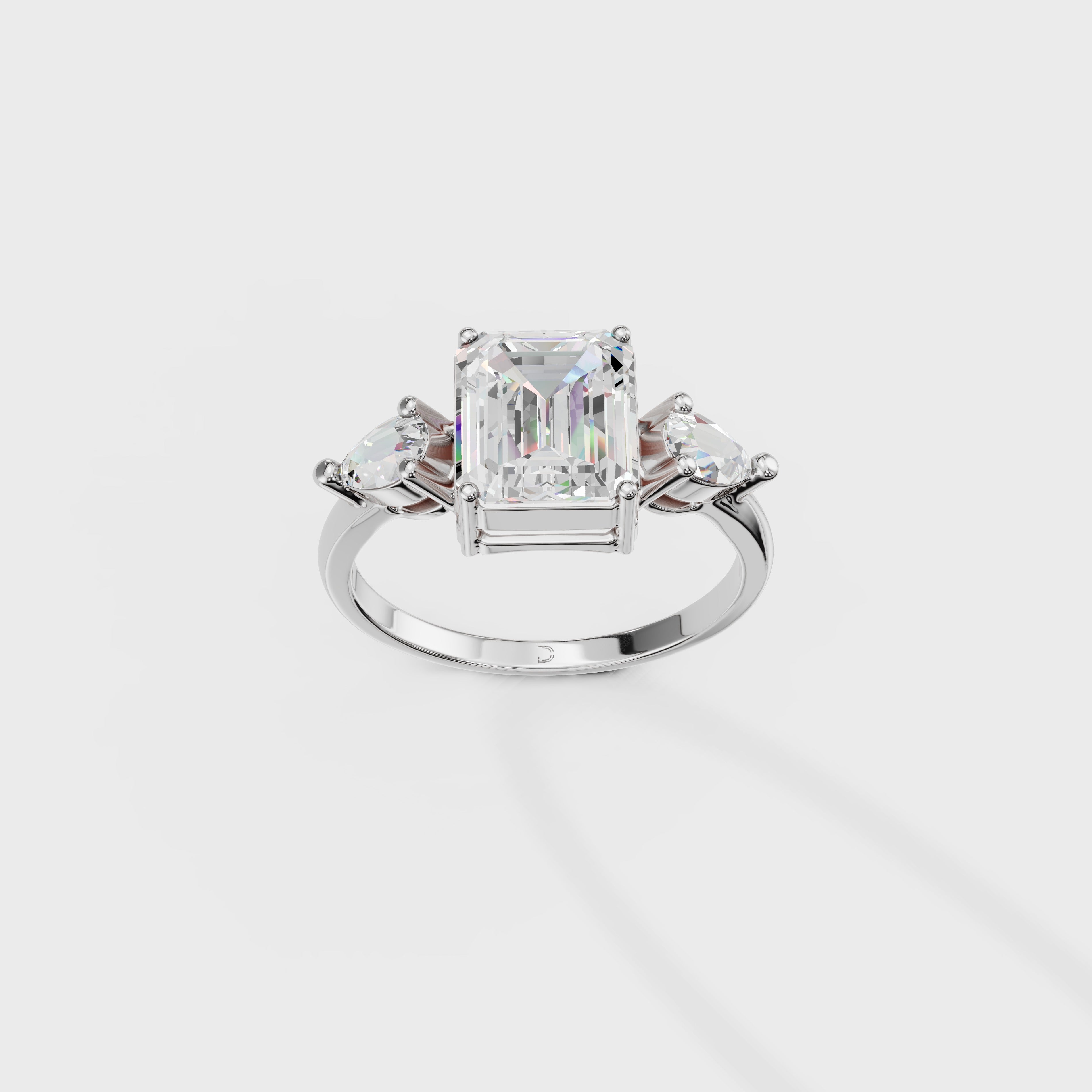Ethereal Emerald And Pear Ring