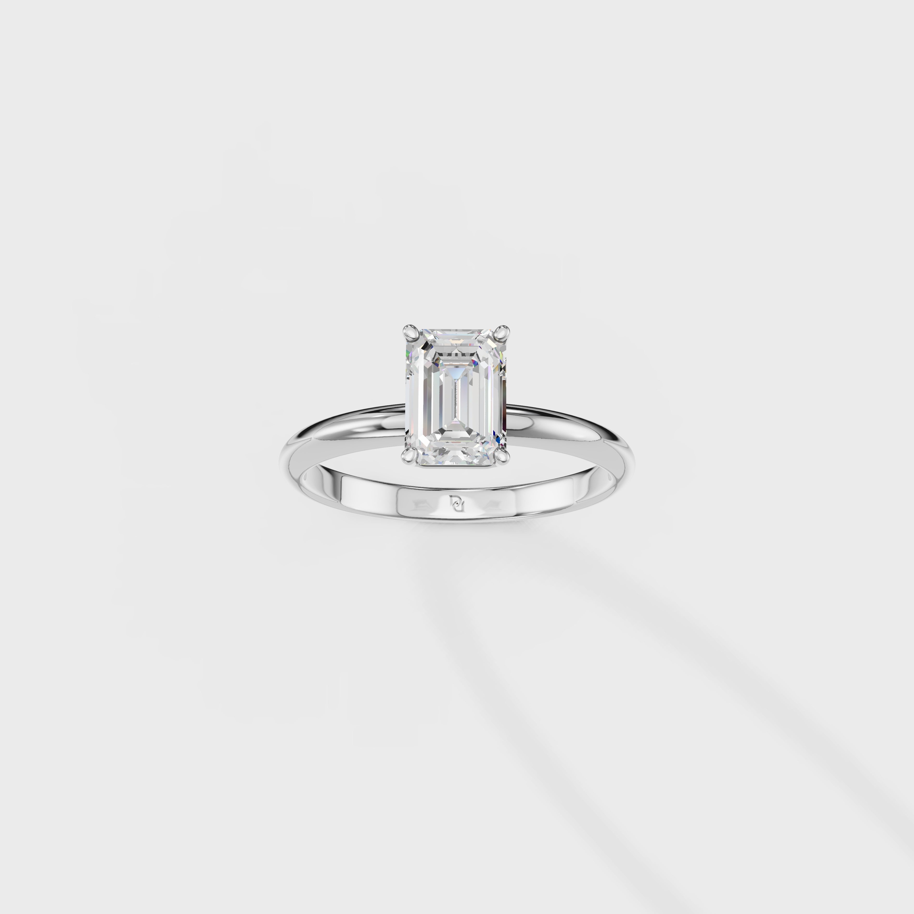 Classic Emerald Cut Solitaire Ring